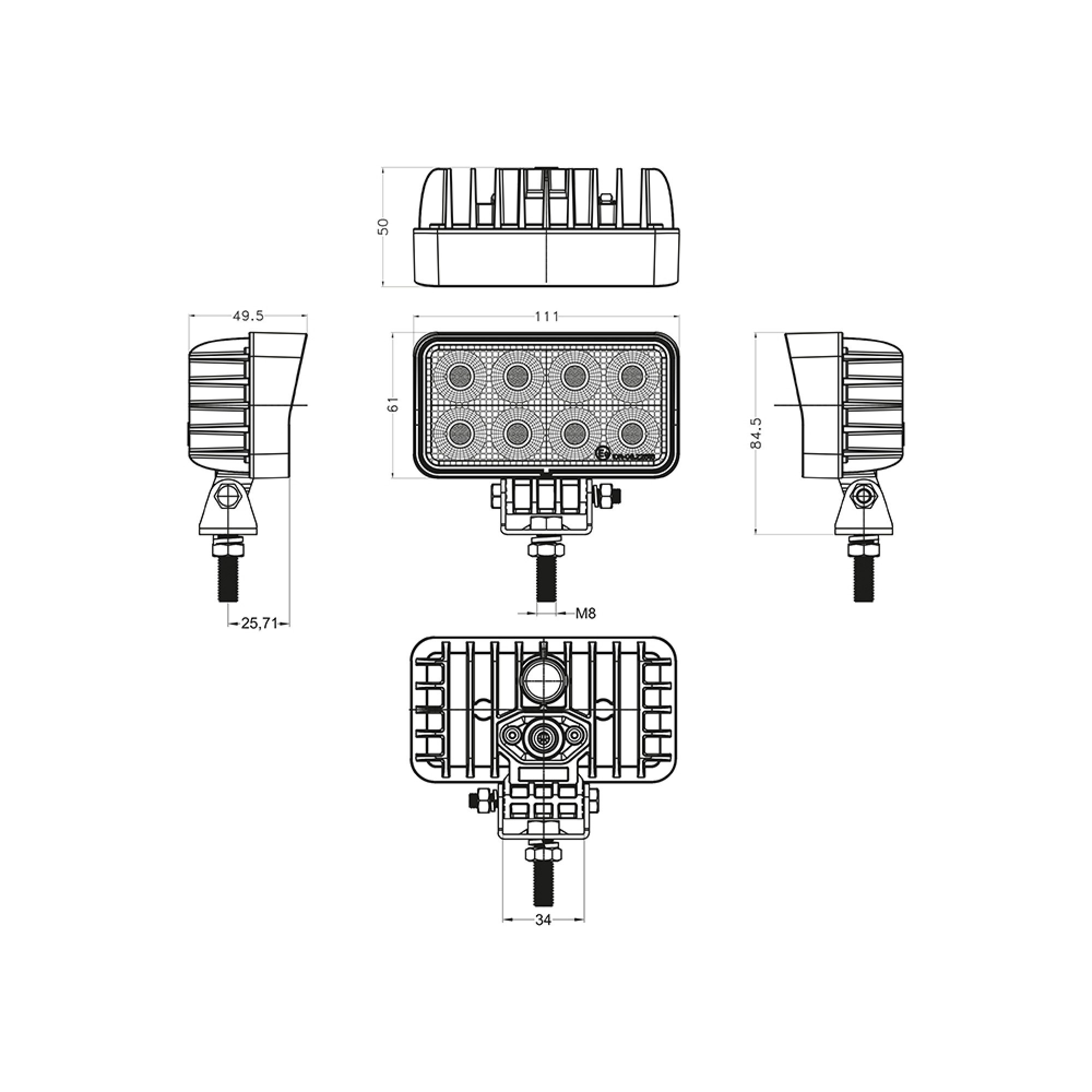 32W Led Flood Light 111 x 61mm