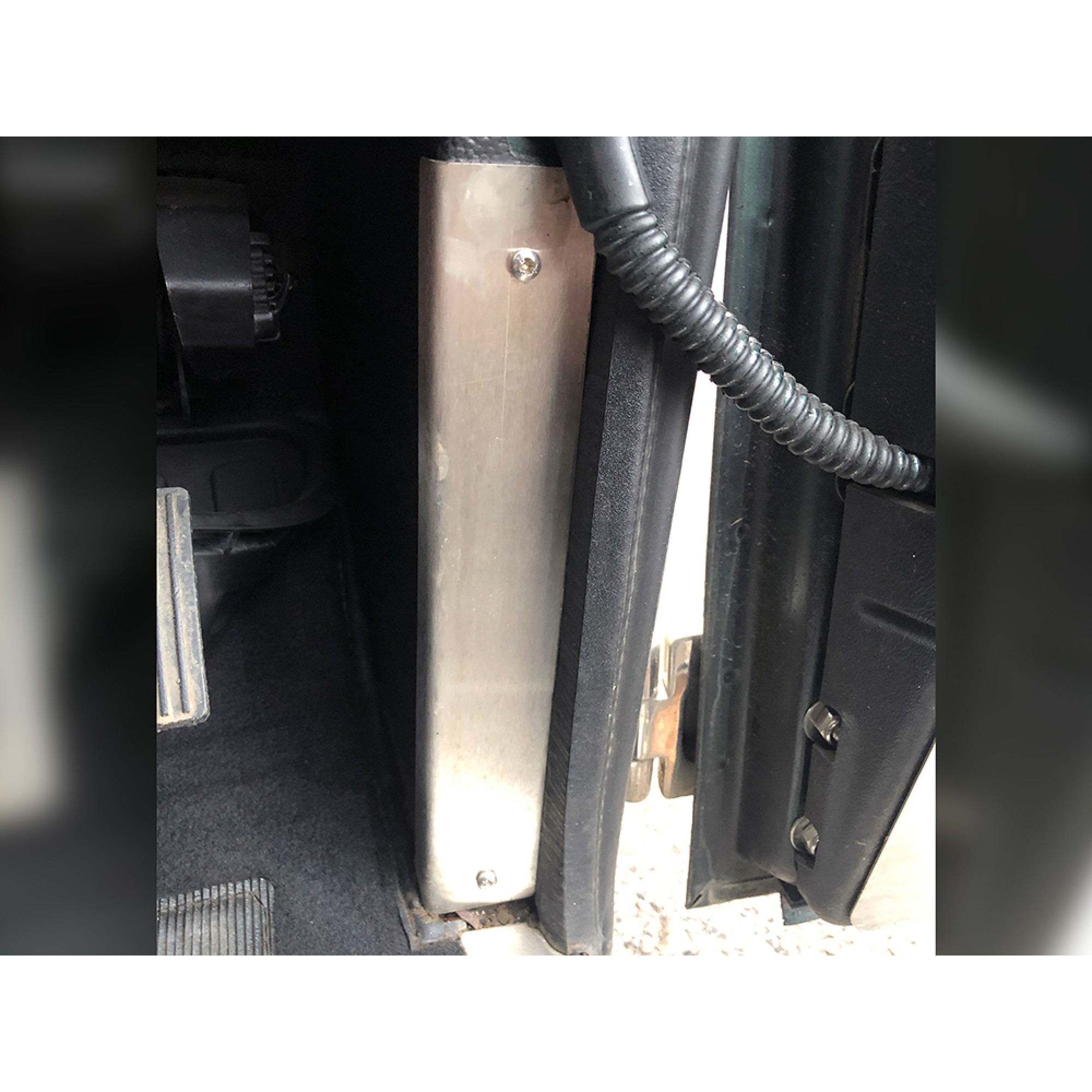 Brushed Stainless Steel A Post Trim Pair for Defender