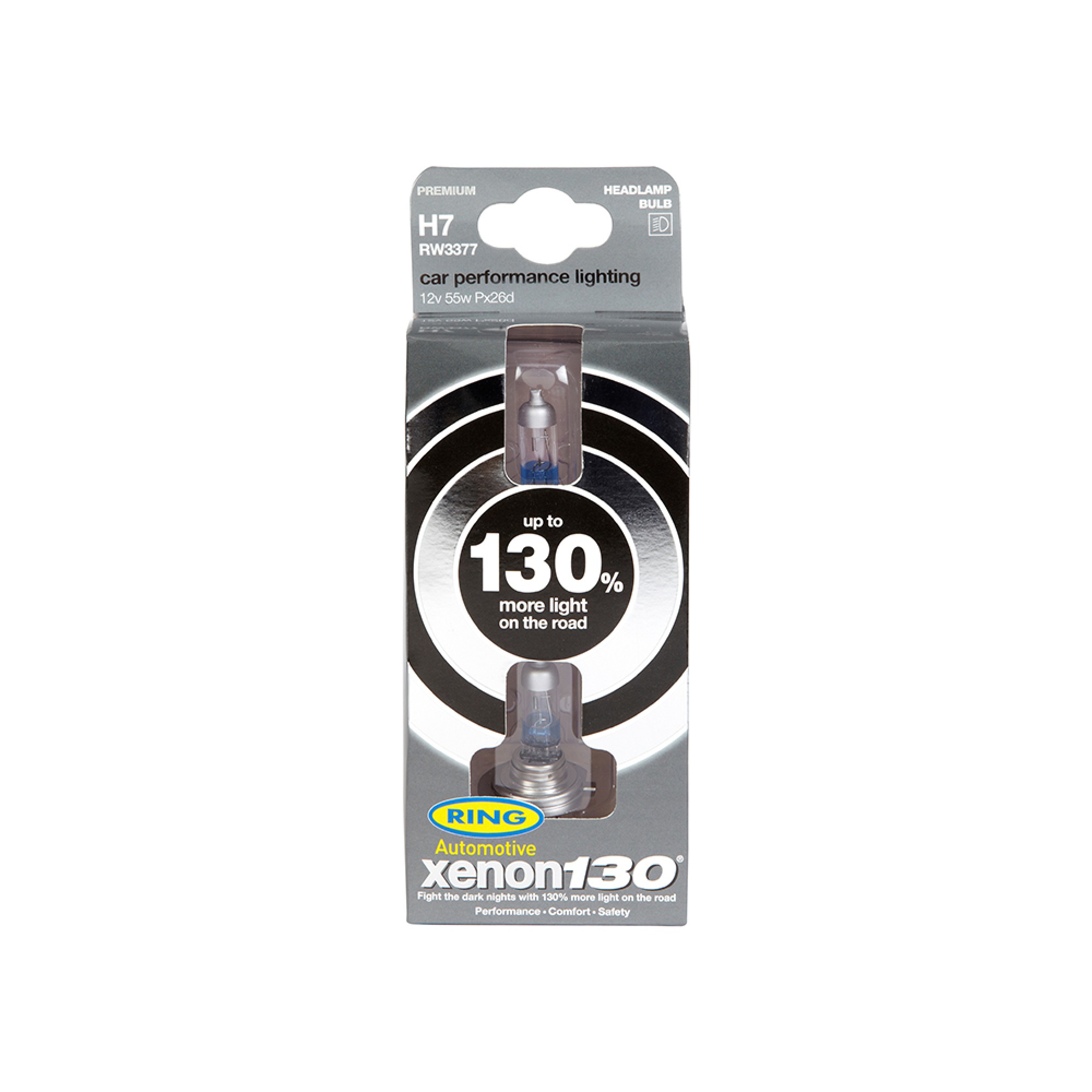 Xenon +130% H7 Halogen H/Lamp Bulb (Pair)