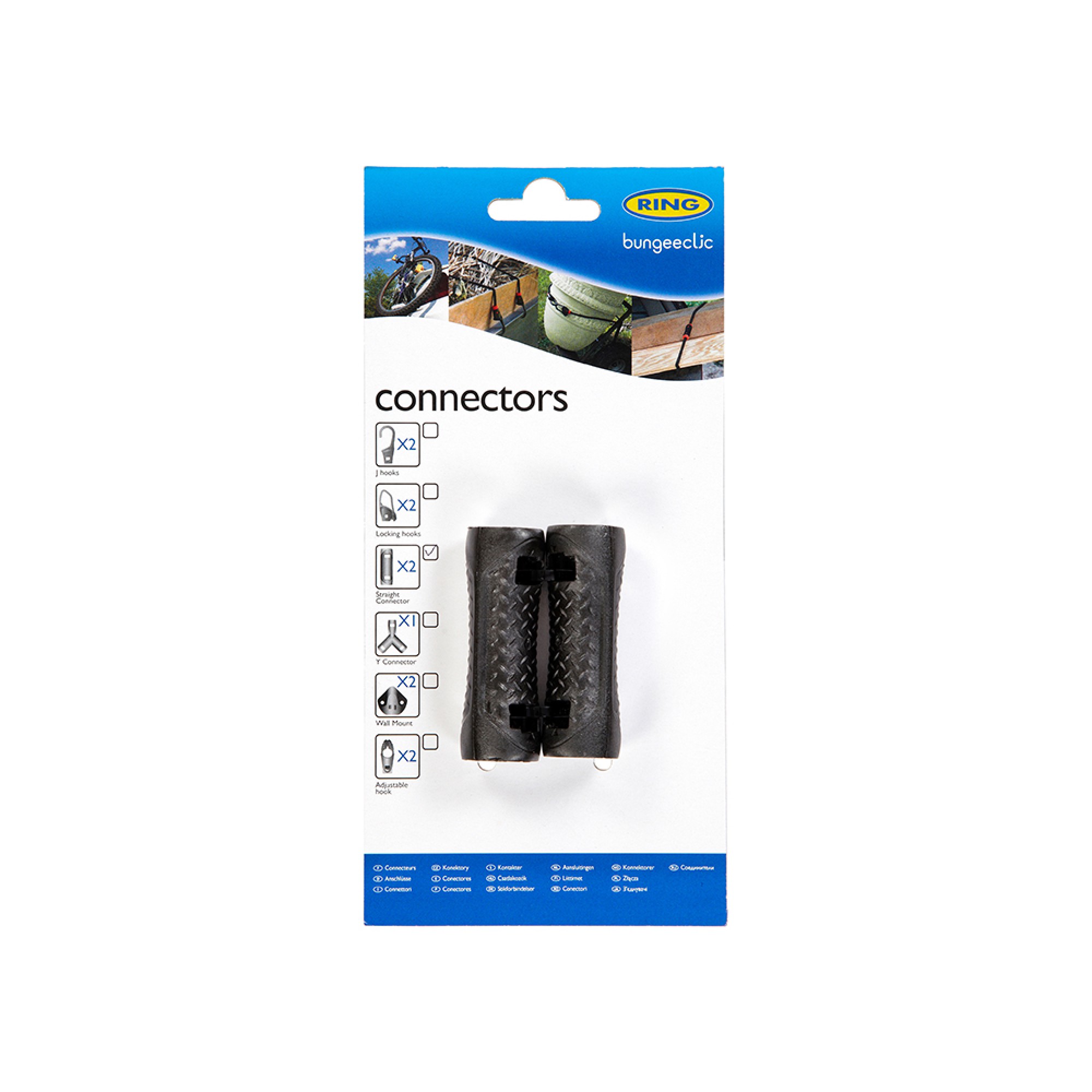 Bungee Clic Straight Connectors X2