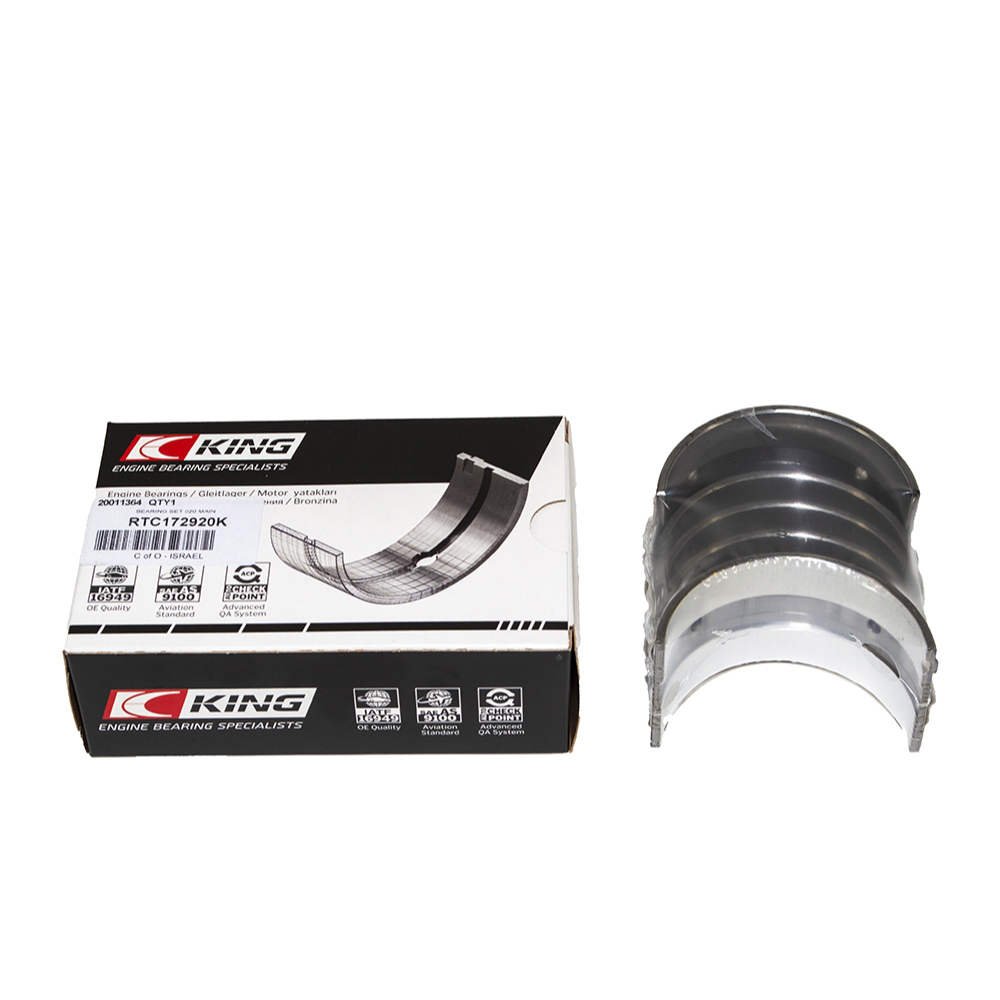 RTC172920K - King Main Bearing Set 020 Inch 2.25 Litre Petrol Or Diesel