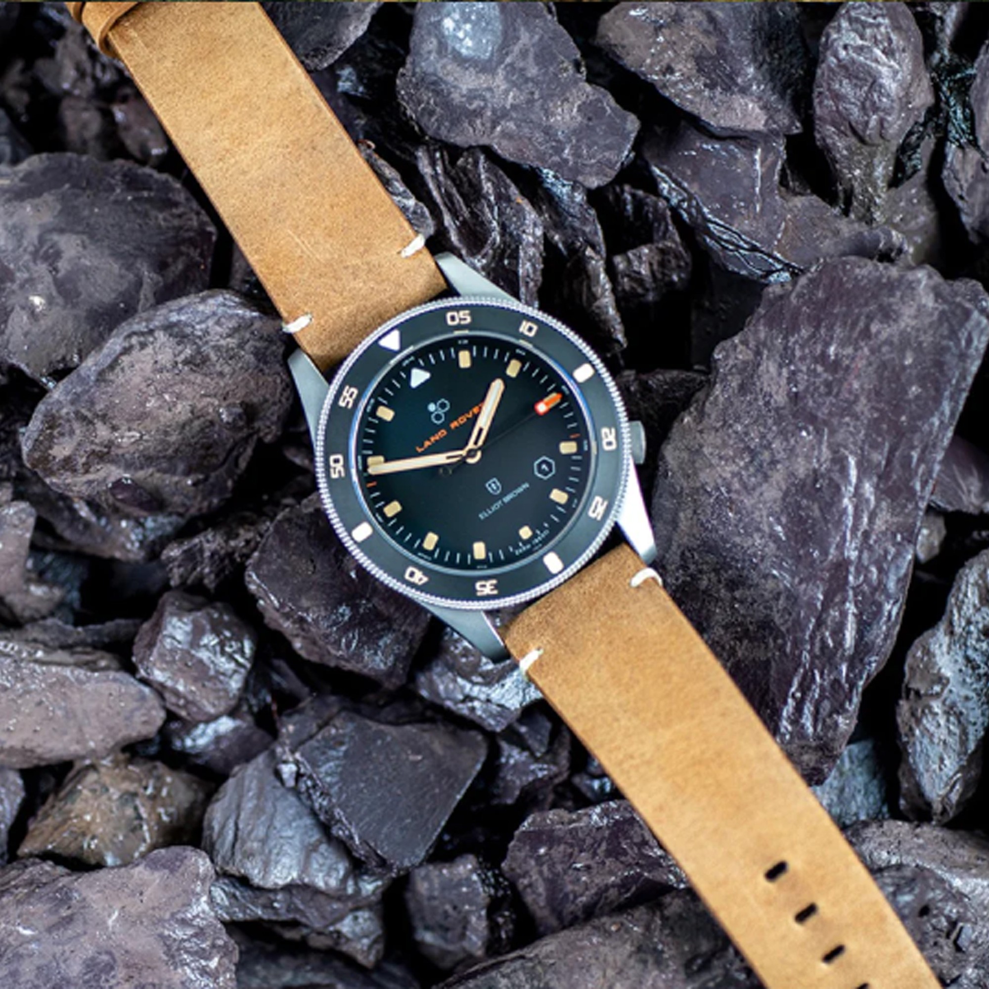 Elliot Brown Land Rover Holton Watch - Classic/Desert Sand Sand/Steel, Leather Strap