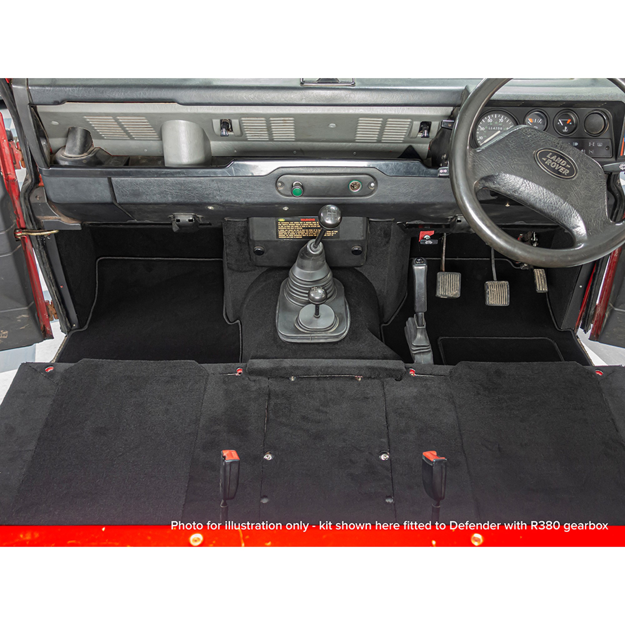 Front Carpet Set - Black for Defender upto 200TDI