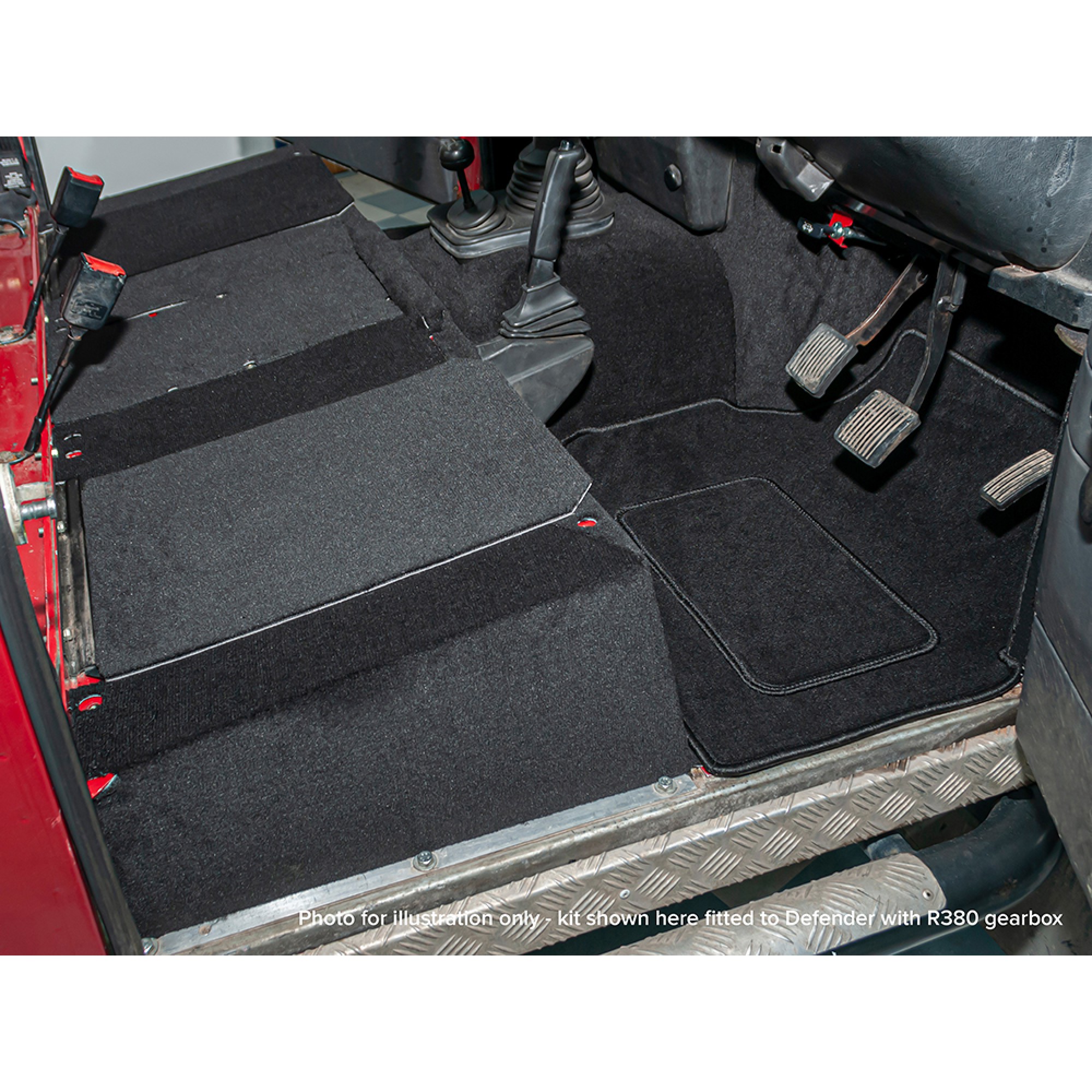 Front Carpet Set - Black for Defender upto 200TDI
