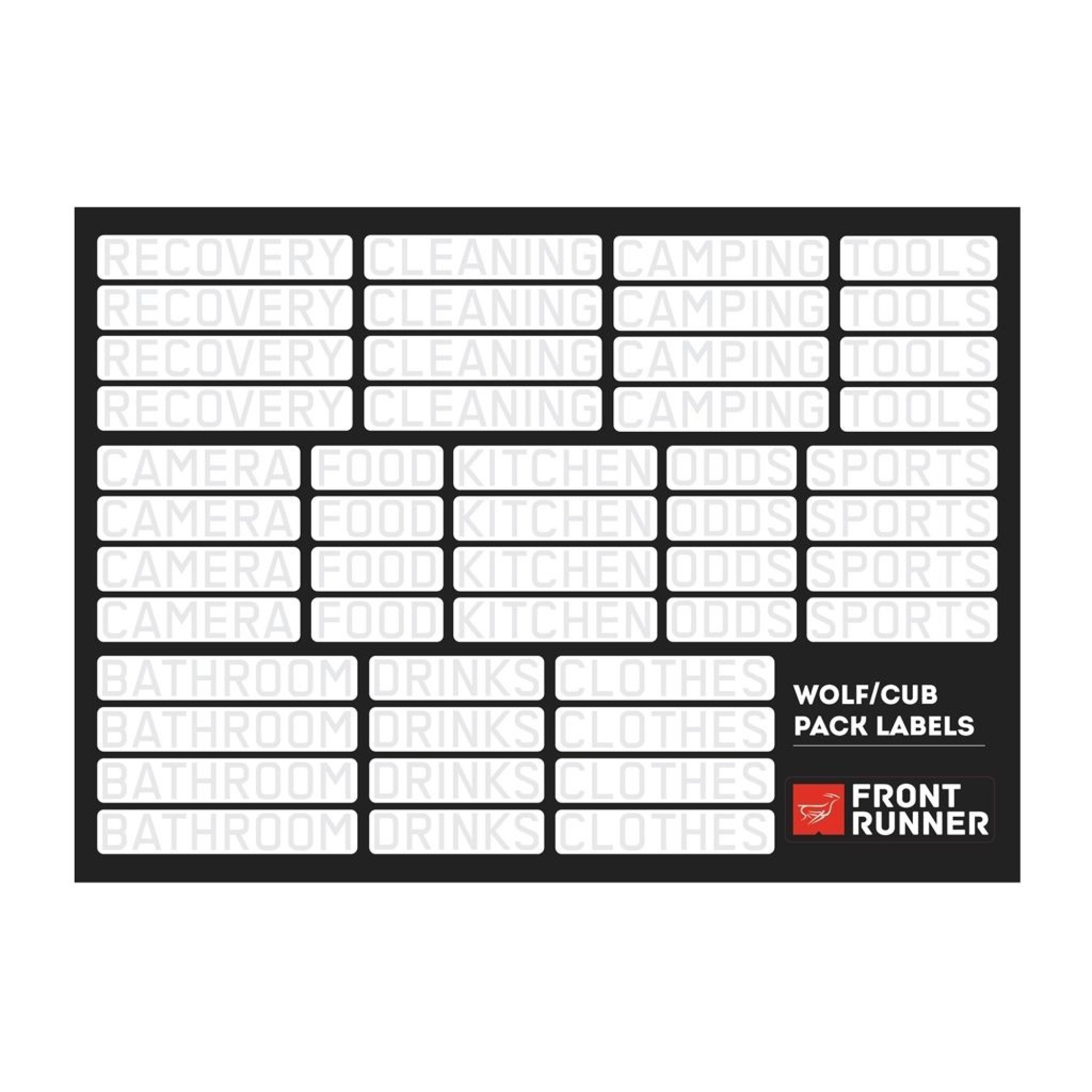 Front Runner Wold/Cub Pack Campsite Organizing Labels