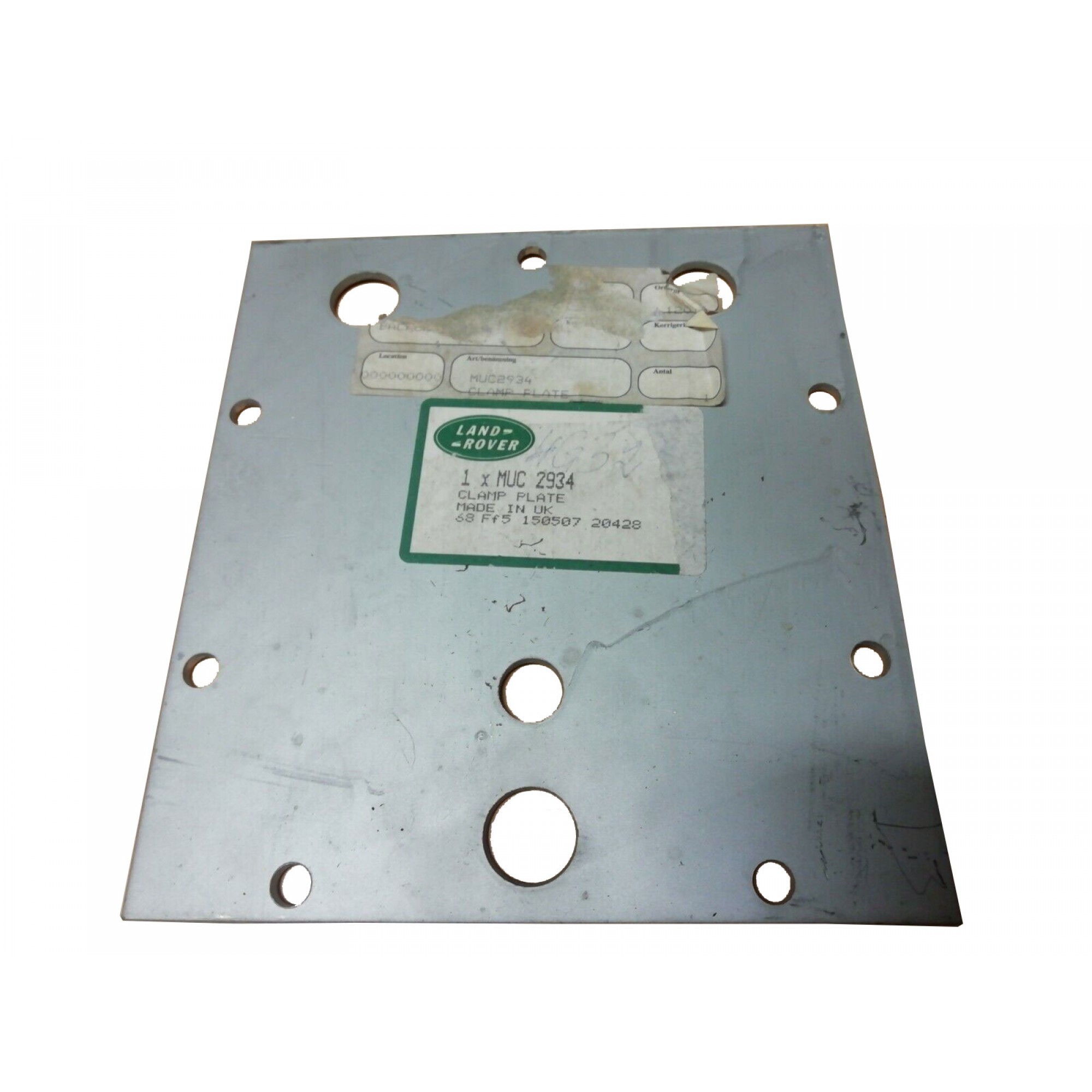 MUC2934 - Genuine Clamp Plate Rear Door Spare Wheel up to 1987 Carrier Land Rover 90/110 up to Vin Fa 423115 Priced to Clear