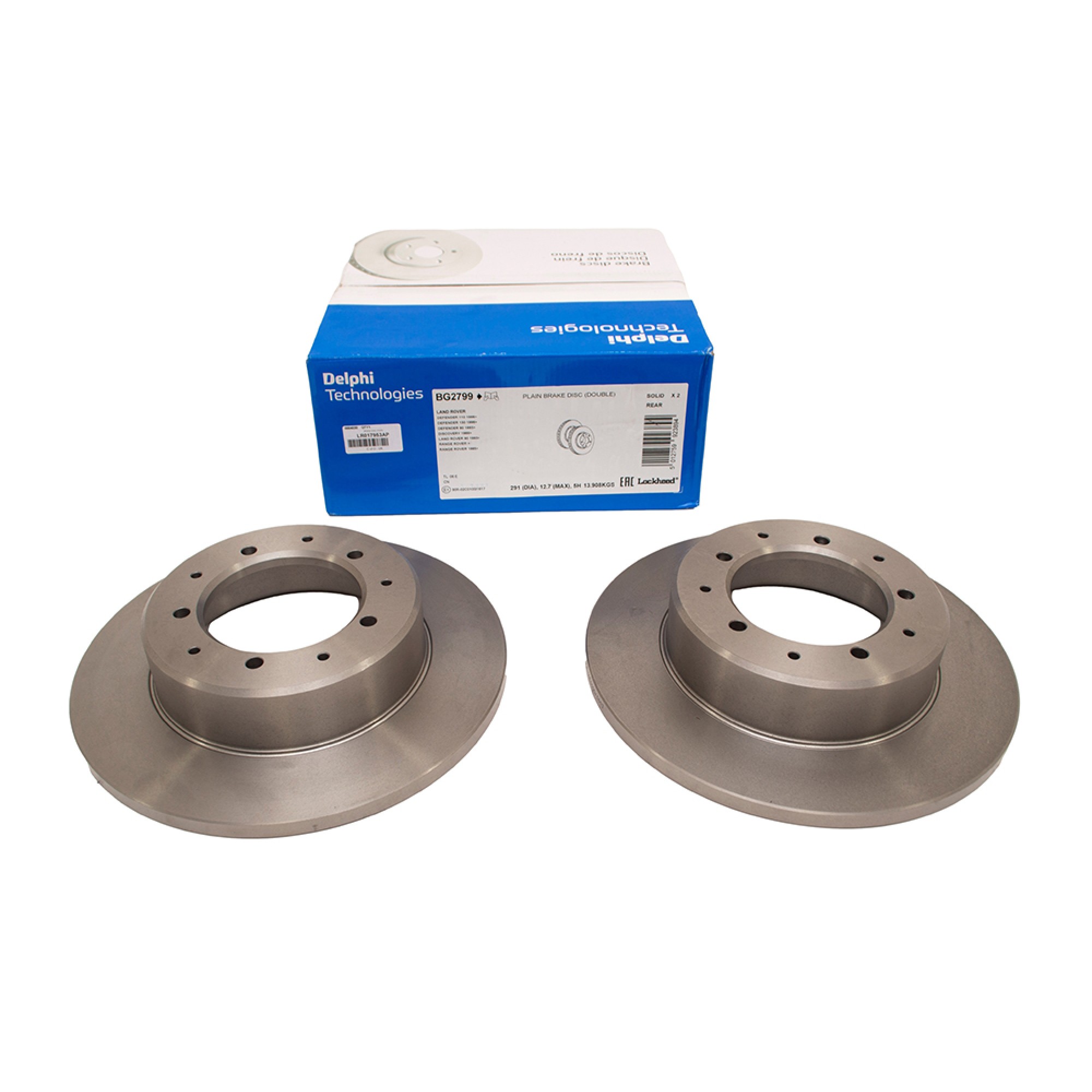LR017953AP - Delphi (Pair) Brake Discs Rear 90 Range Rover Classic and Discovery 1986 on