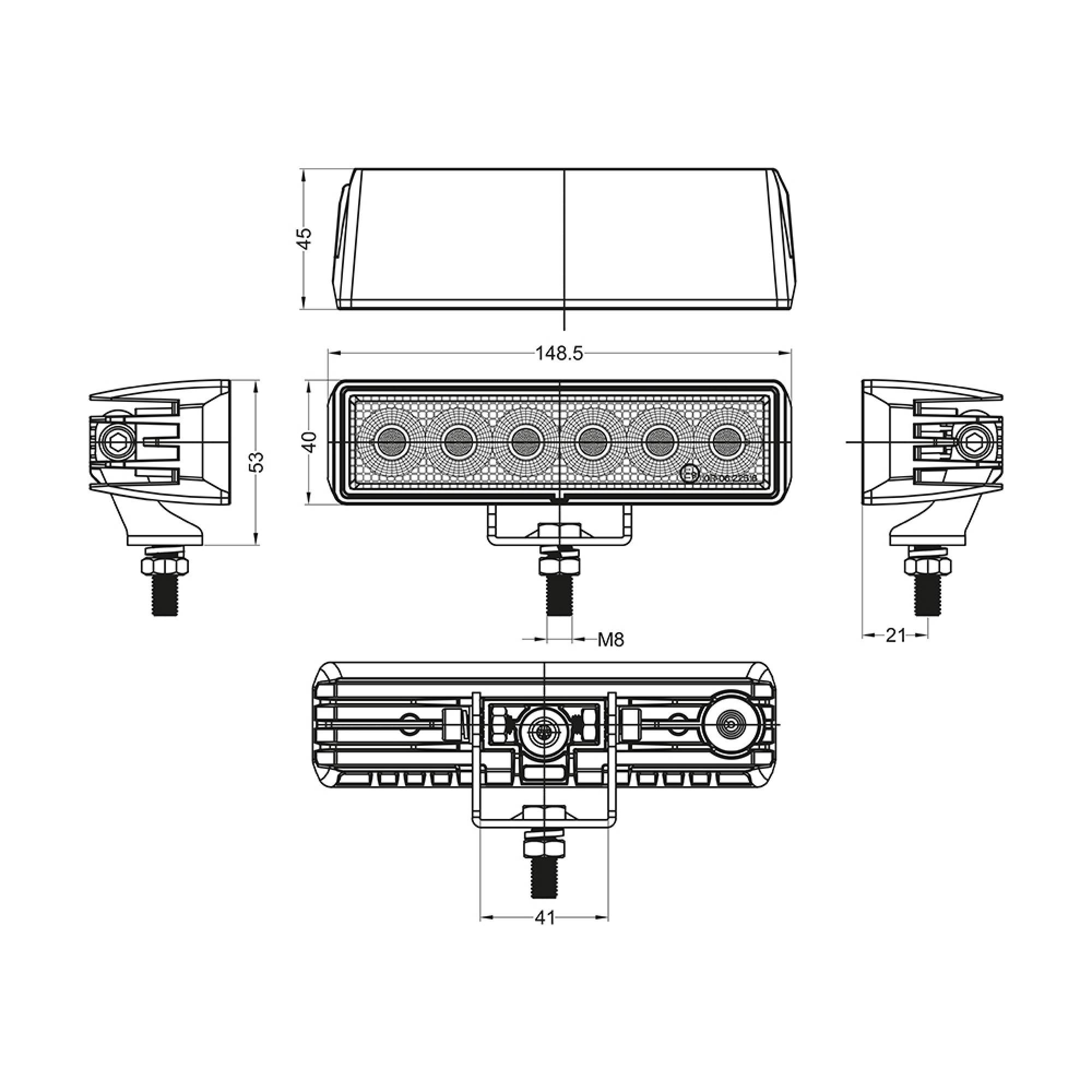 24W Led Flood Light 148.5 x 40mm