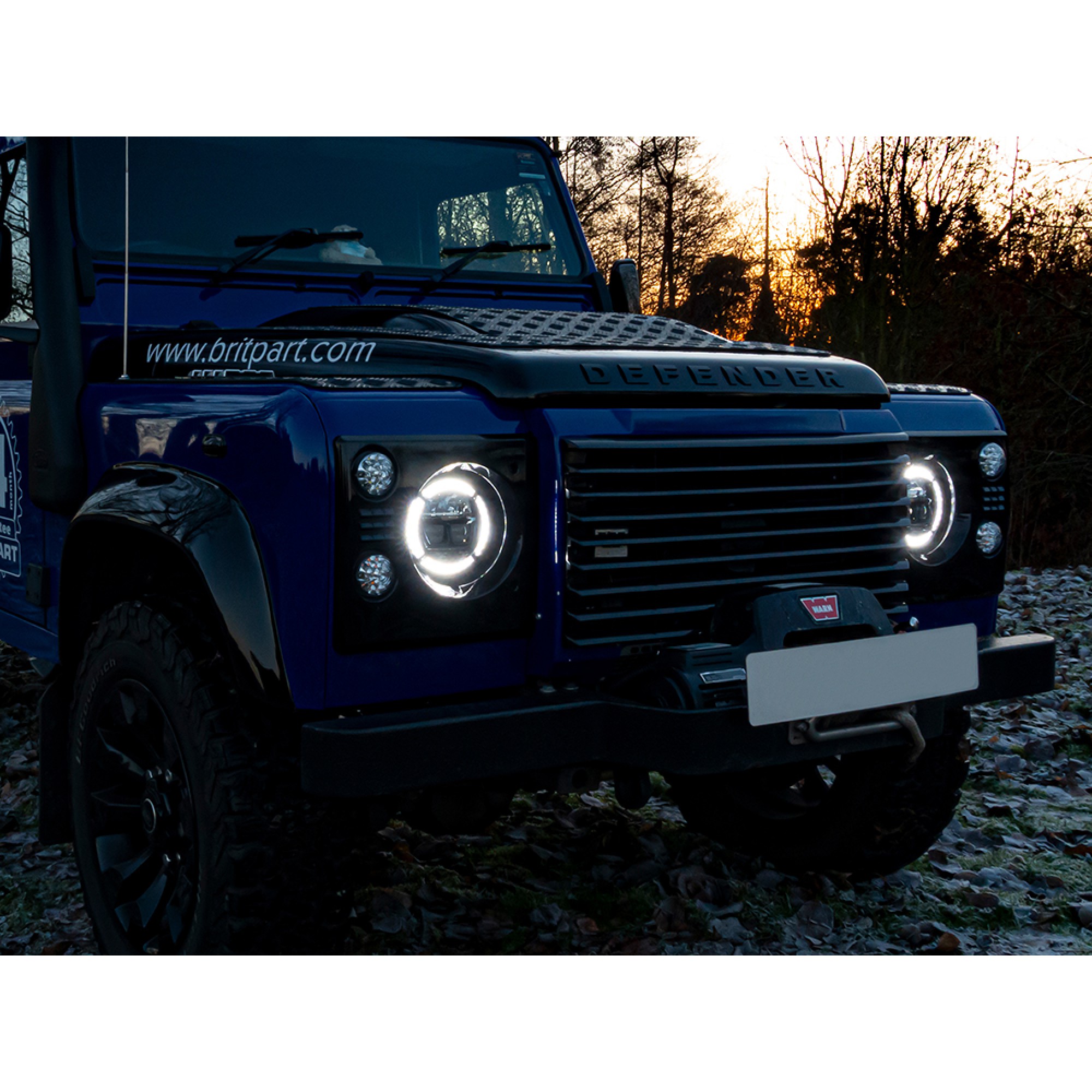 Pair 7 Inch Halo Drl Headlamp RHD