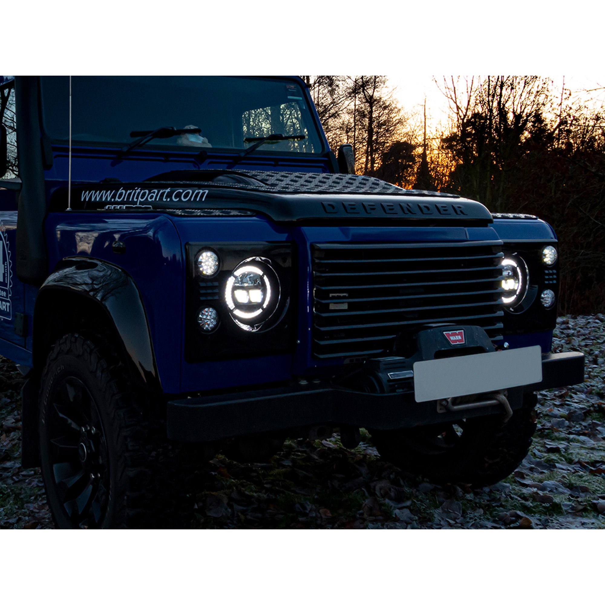 Pair 7 Inch Halo Drl Headlamp RHD