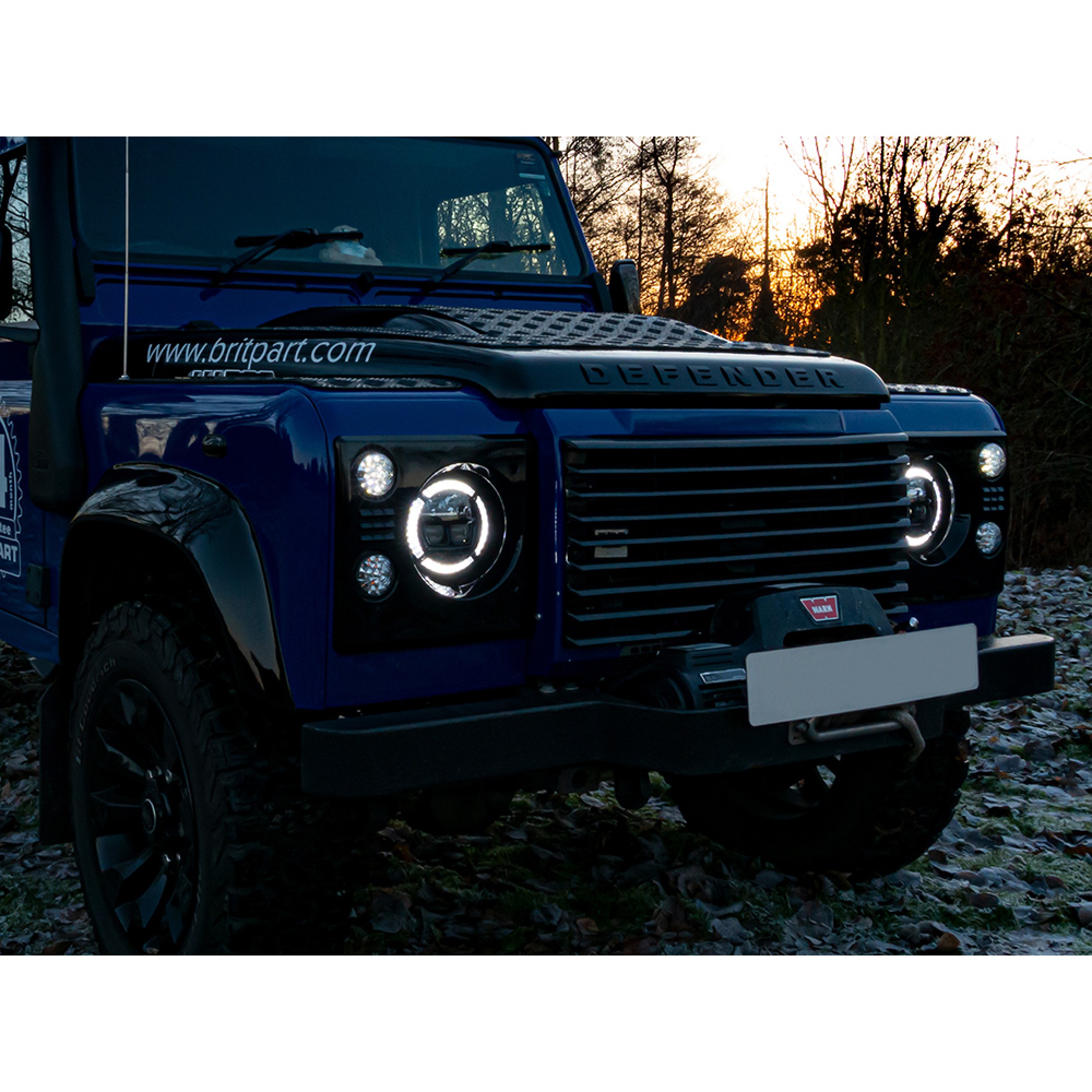 Pair 7 Inch Halo Drl Headlamp RHD
