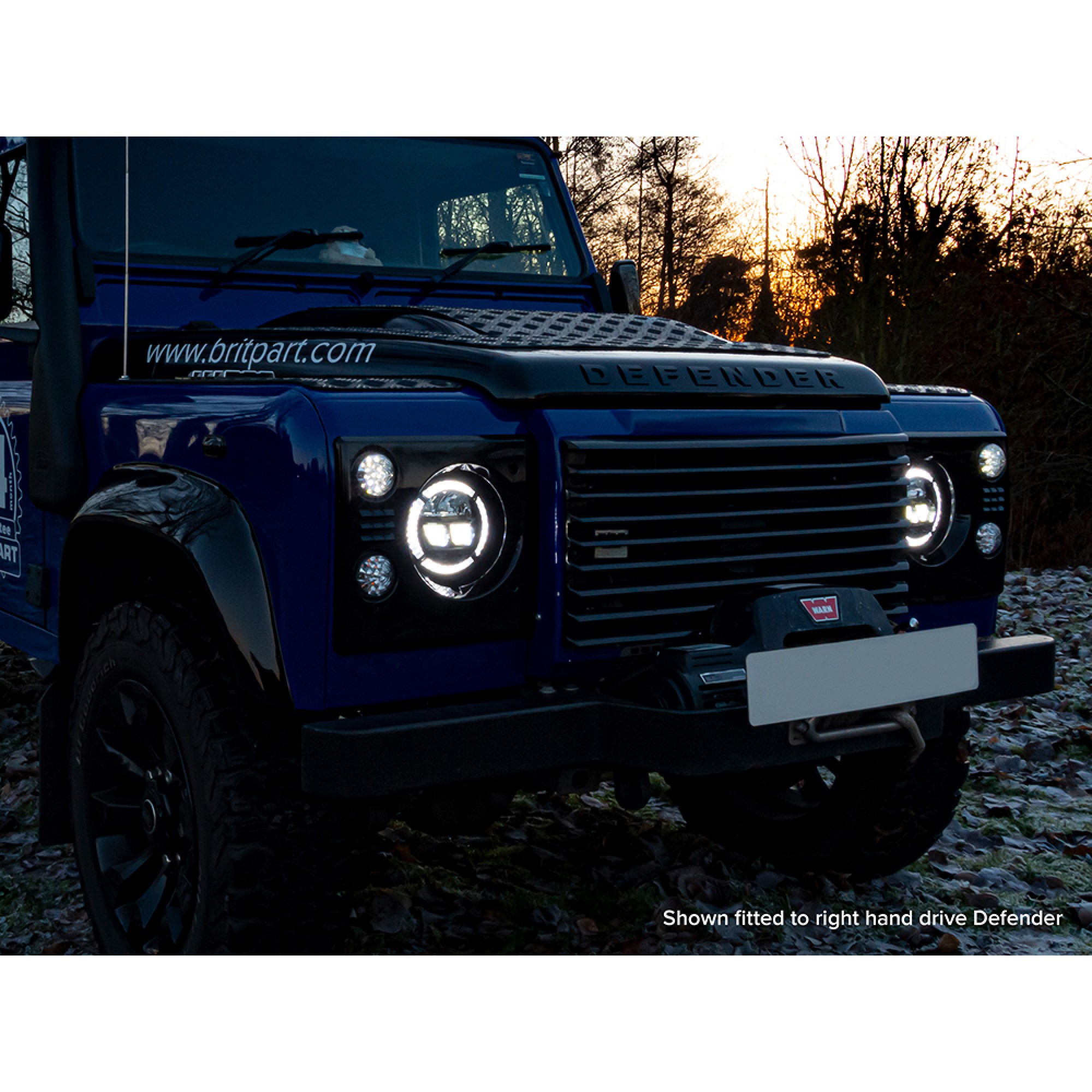 Pair 7 Inch Halo Drl Headlamp LHD