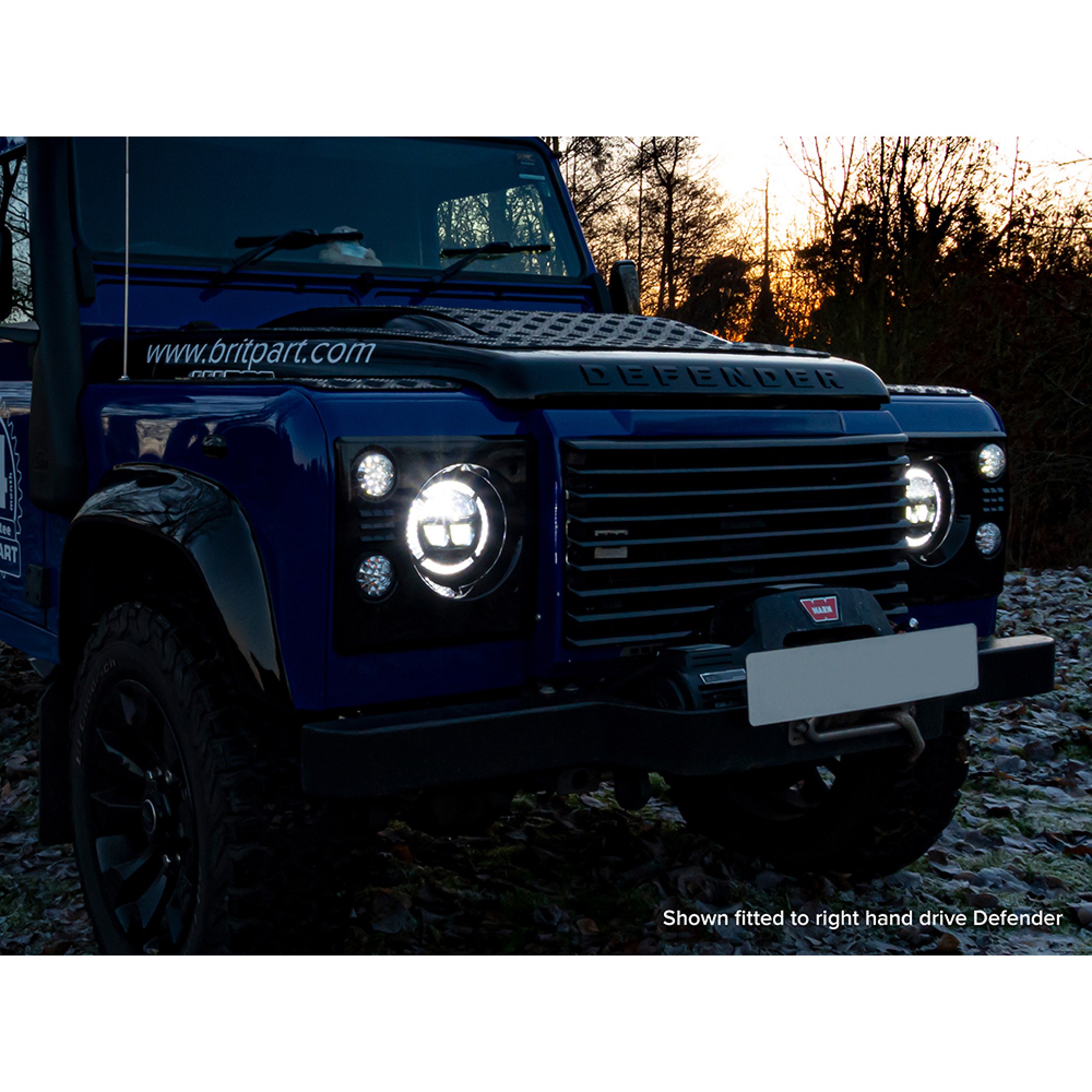 Pair 7 Inch Halo Drl Headlamp LHD