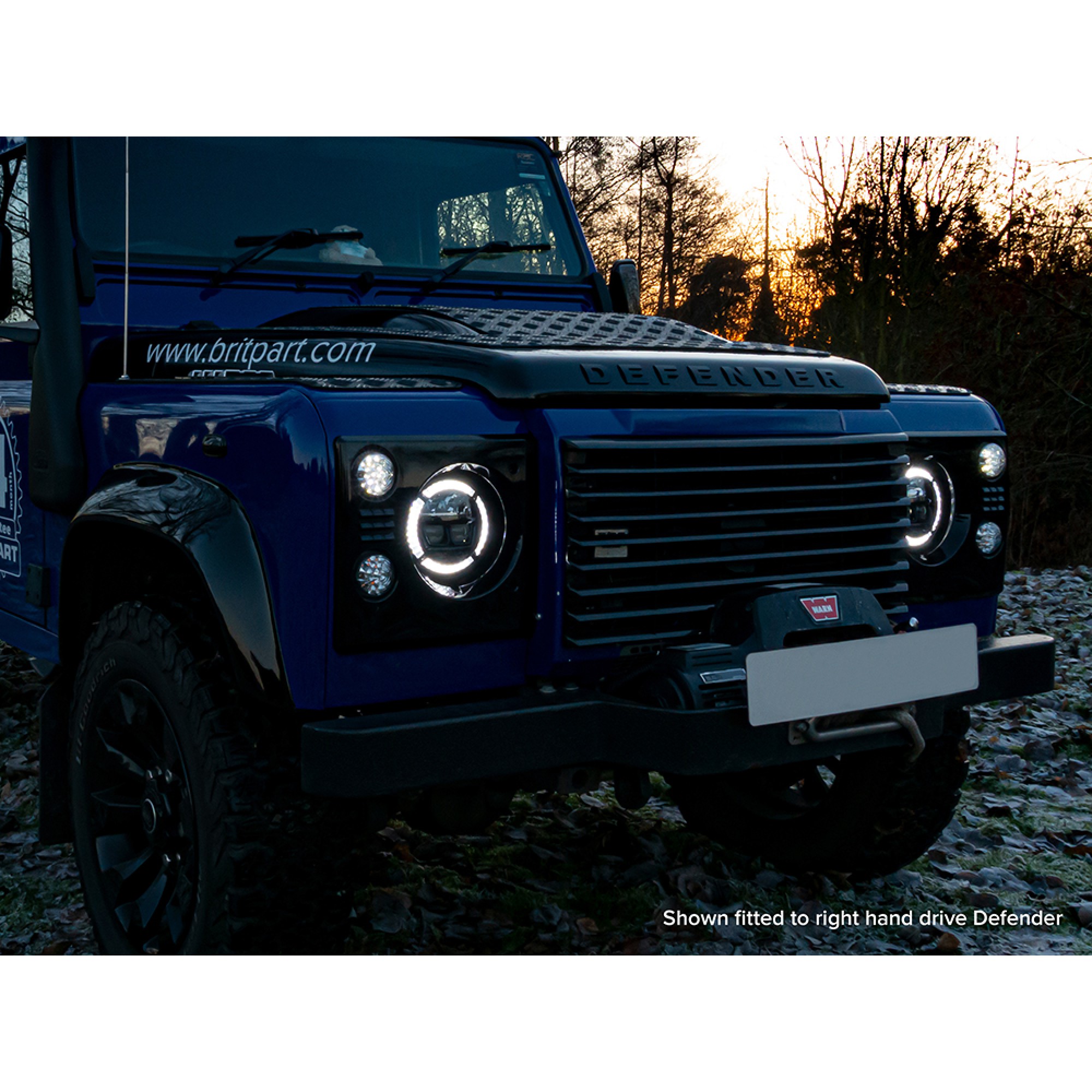 Pair 7 Inch Halo Drl Headlamp LHD
