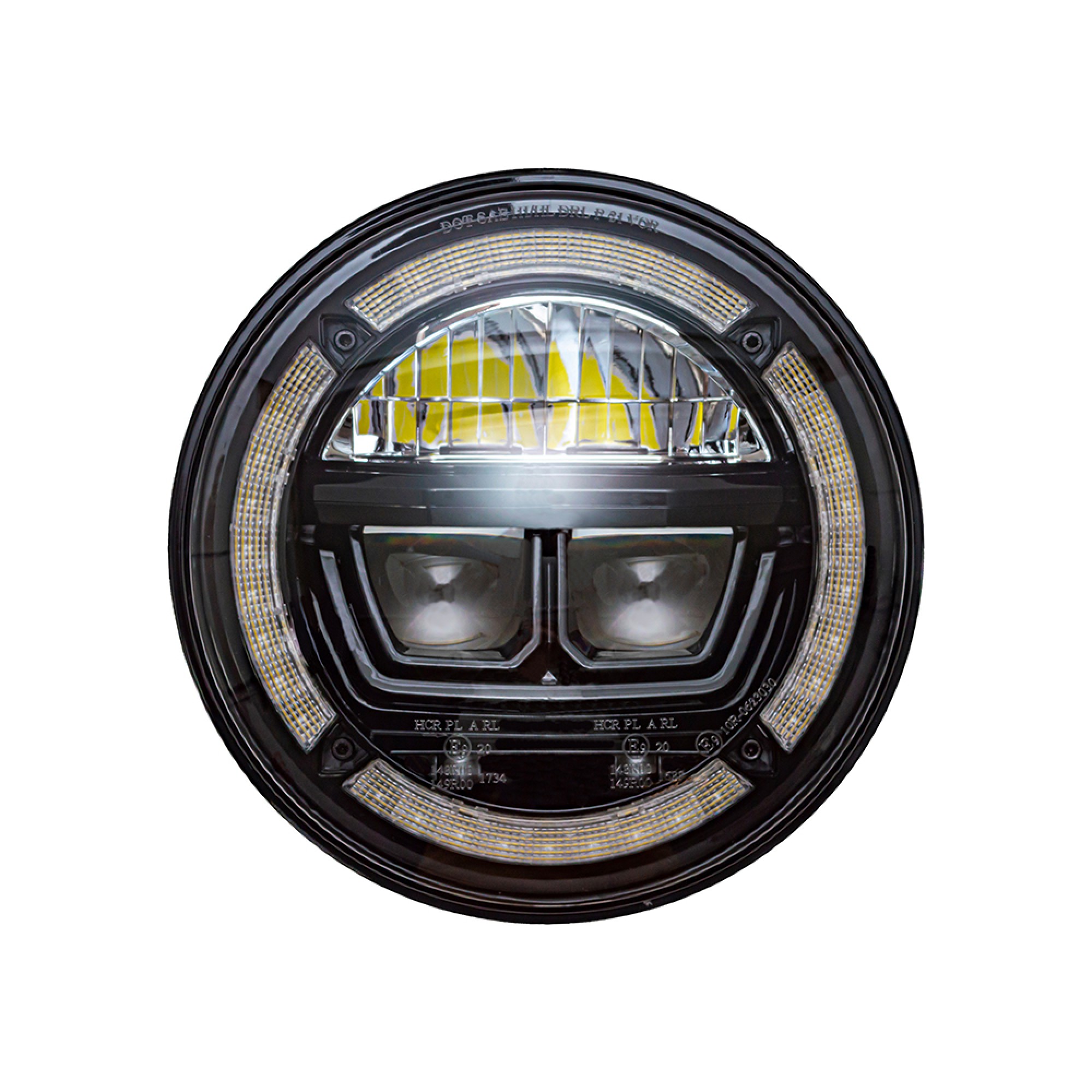 Pair 7 Inch Halo Drl Headlamp LHD
