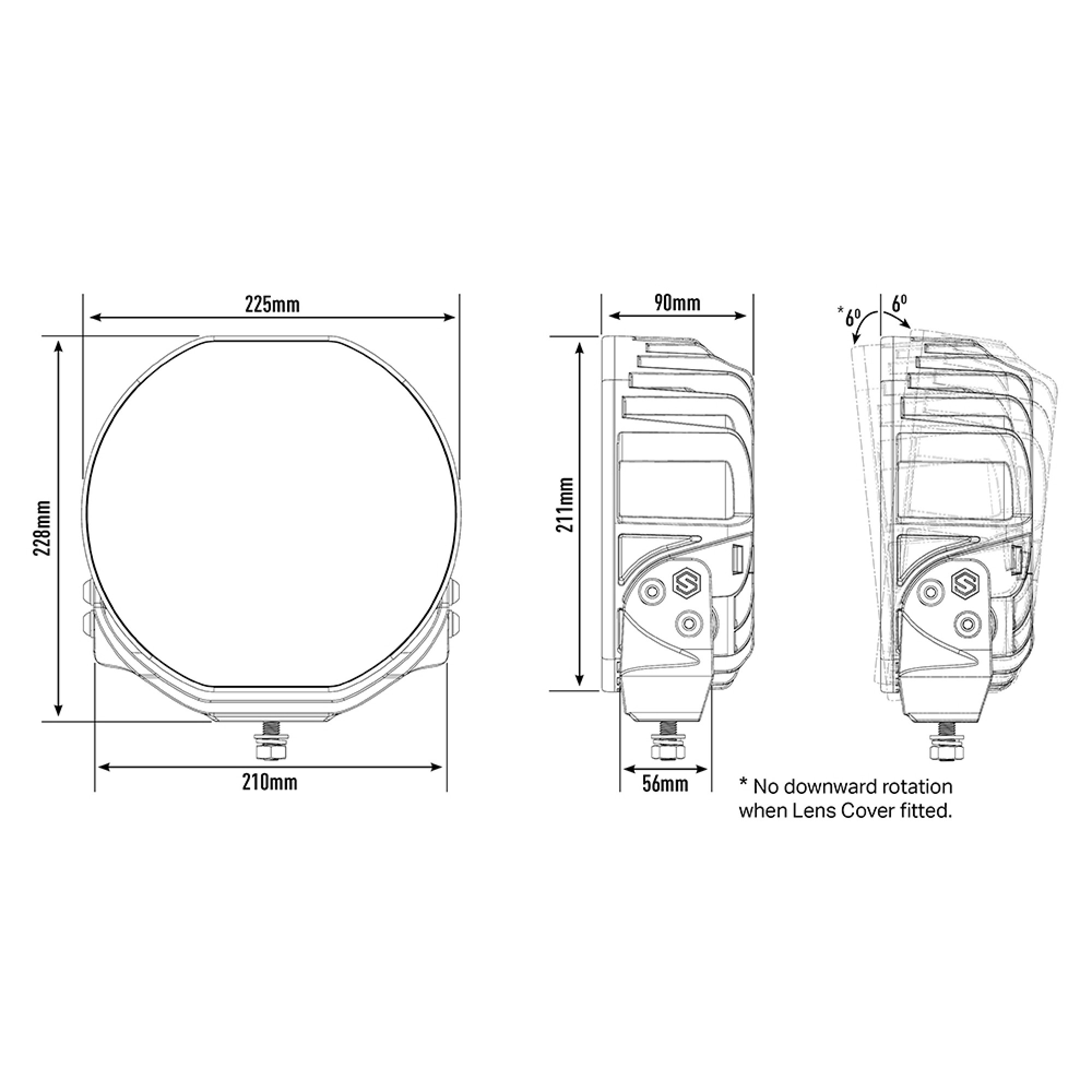 Sentinel Elite 9 Inch Withj Pos Light Slim Mount