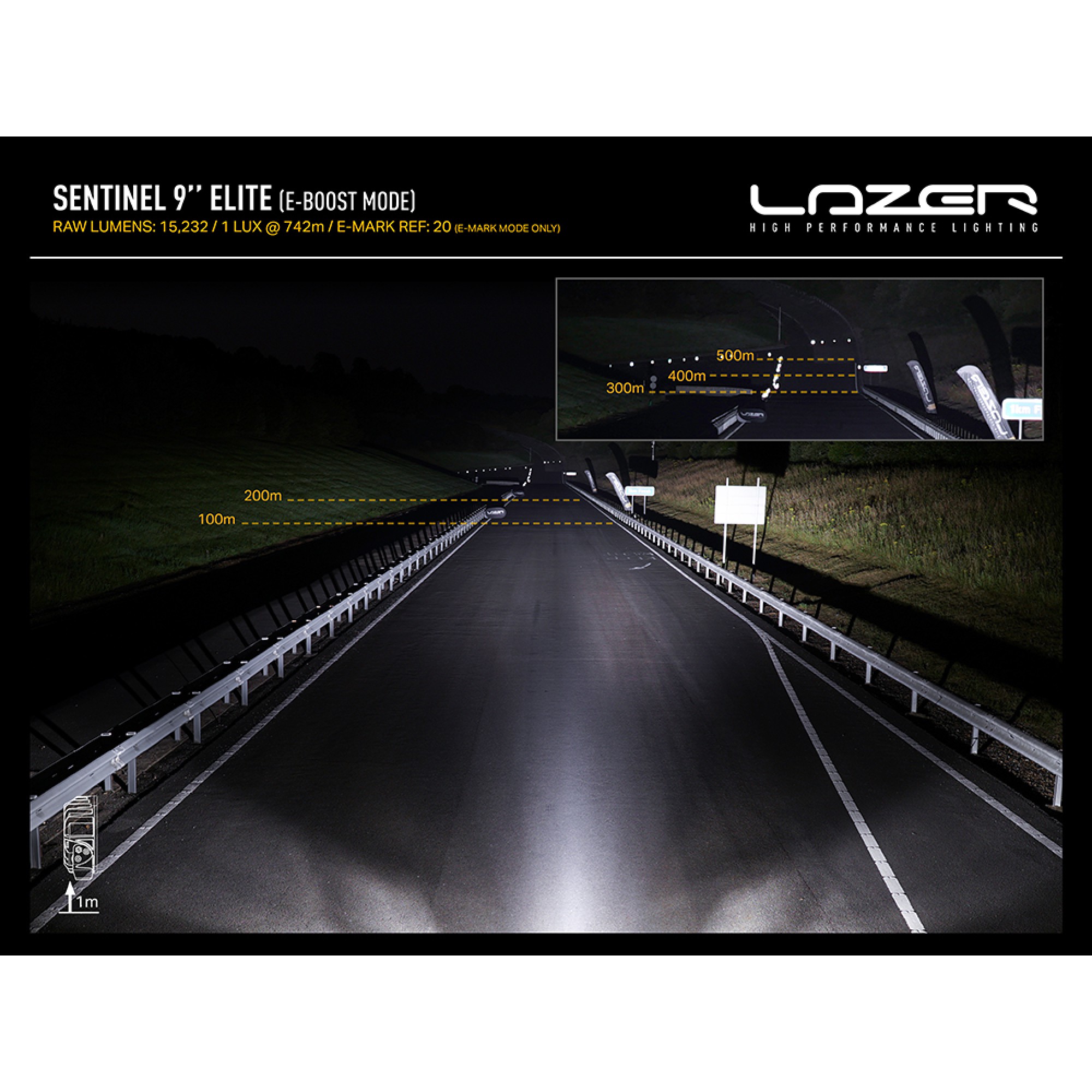 Sentinel Elite 9 Inch Withj Pos Light Slim Mount