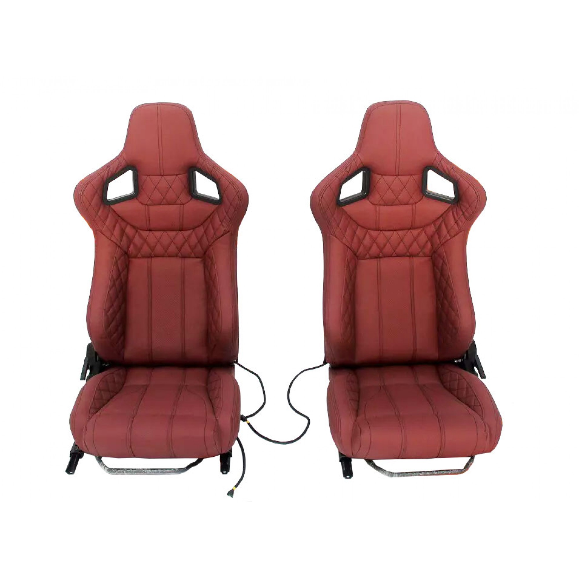 LRI1061 - Lri Full Leather Heated Front Burgundy Corbeau Seats - Pair Fits Land Rover Defender 90 110