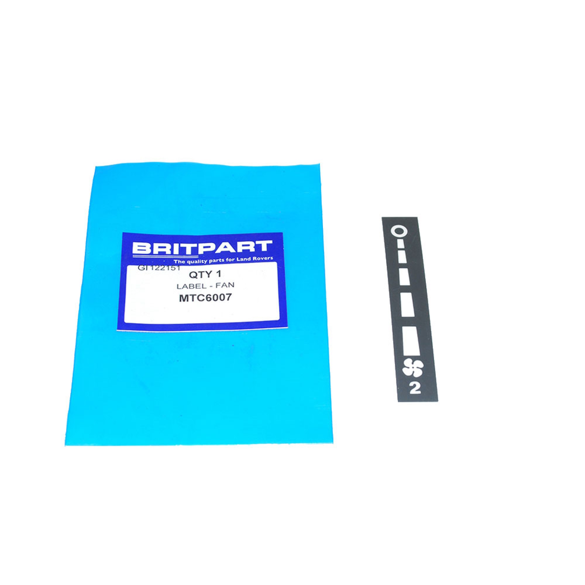MTC6007 - Genuine Heater Fan Control Lever Label 90-110.
