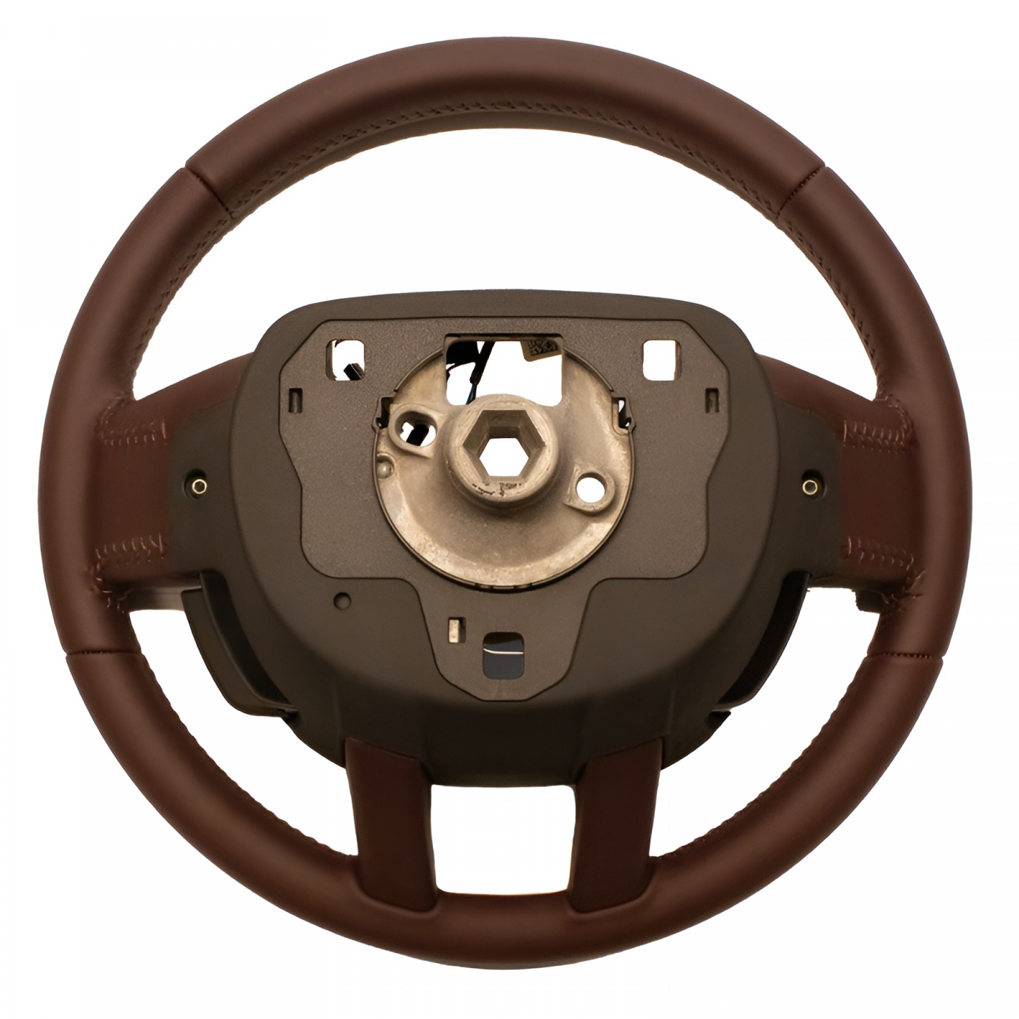 Genuine Steering Wheel Leather Dark Cherry/Ivory to Clear Manual Gearbox