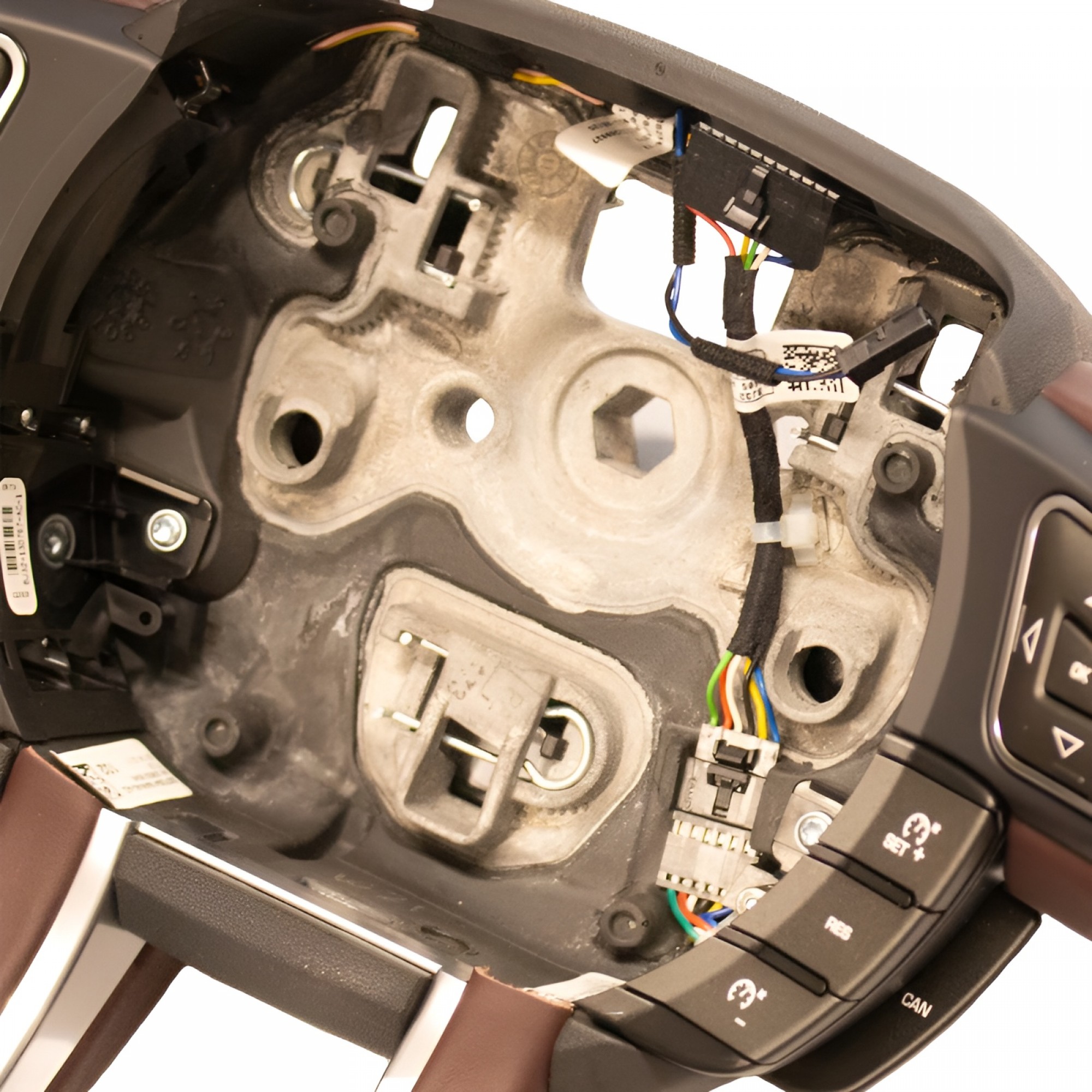 Genuine Steering Wheel Leather Dark Cherry/Ivory to Clear Manual Gearbox