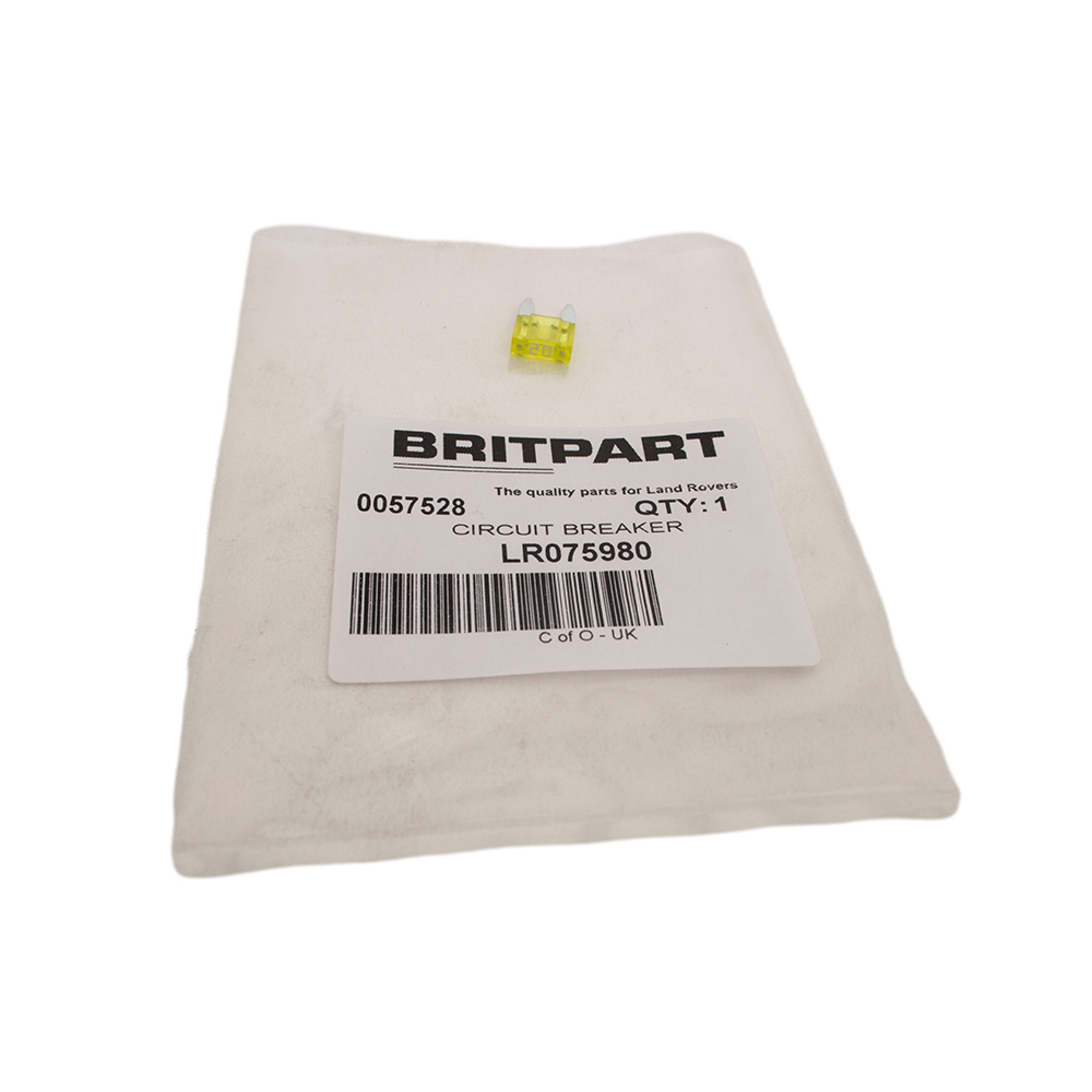 LR075980 - 20 Amp Yellow Mini Fuse