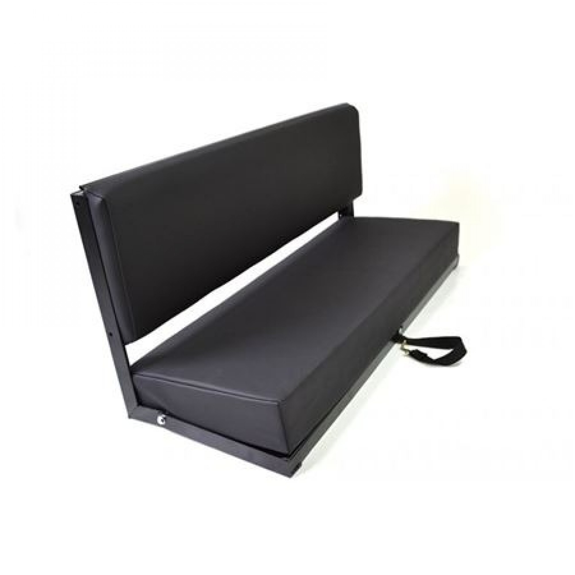2 Man Bench Seat in Denim Twill Vinyl Black Powder Coat Frame (Back Brackets and Fixings)