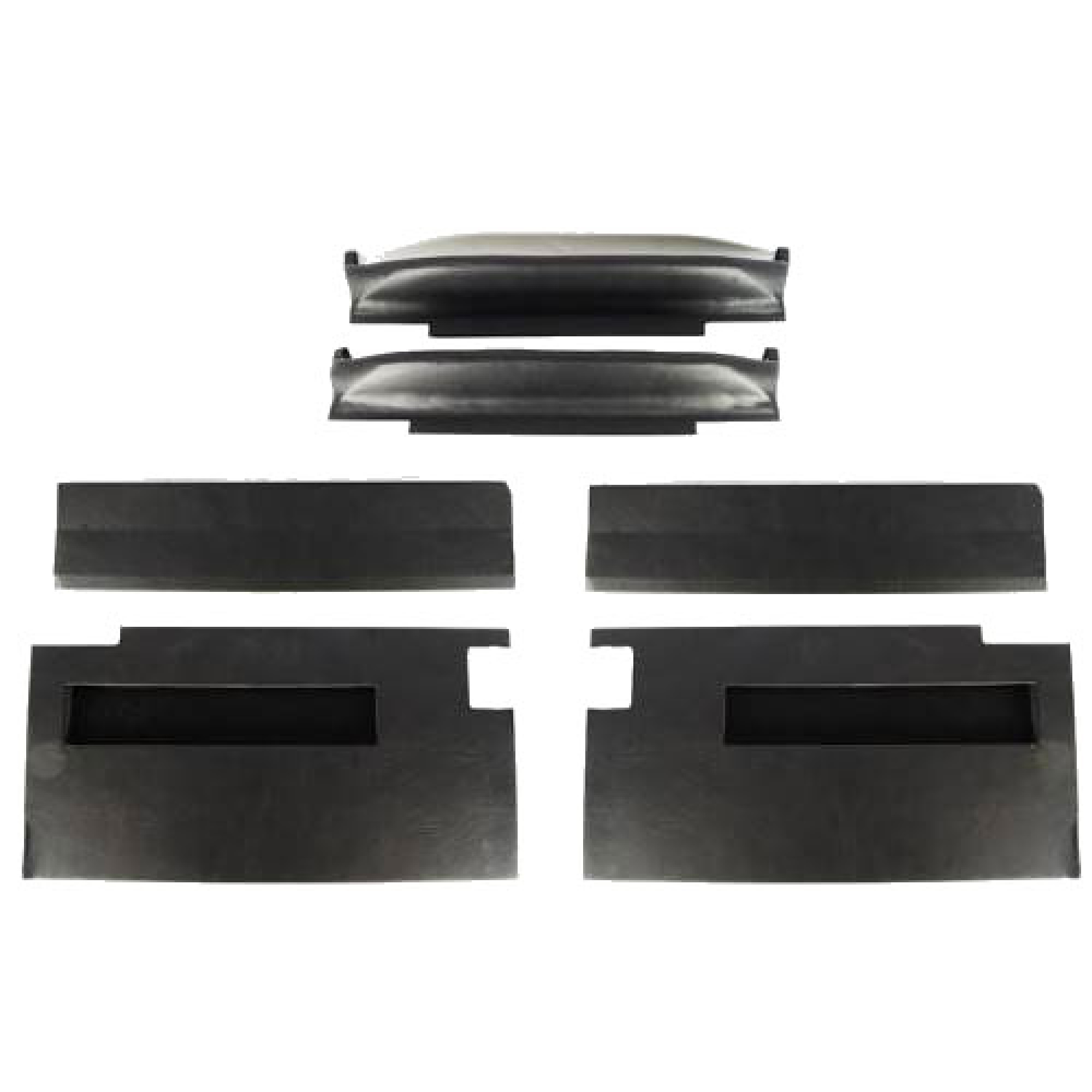 Door Trim Full Set with Pocket 6 Pieces Black Front 2 Doors - EXT382-10