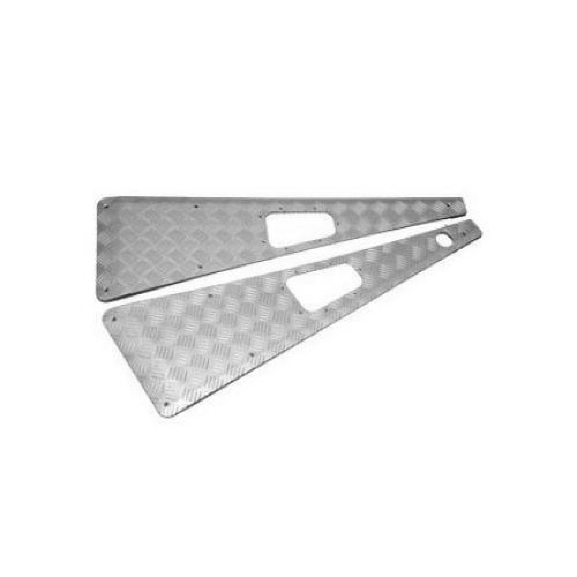WTKIT01-LAH/A - Defender Silver Anodised Wing Tops Pair with Left-hand Aerial Hole 1983-2007