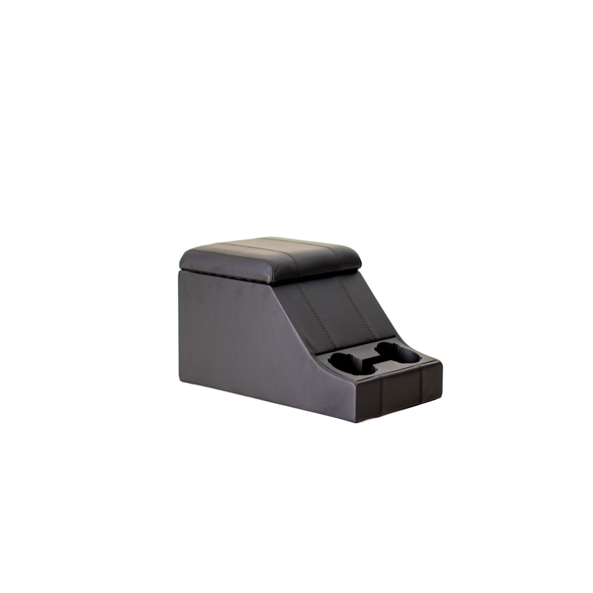 Premium Cubby Box - Full Black Leather - Black Stitching