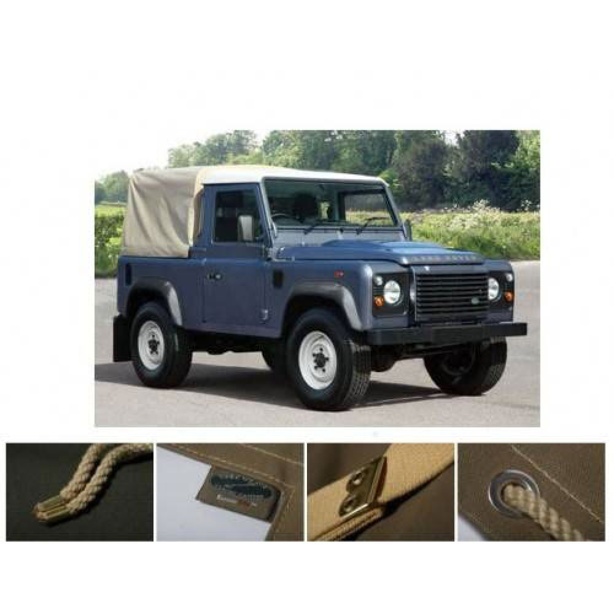 EXT204-8BKC - 90 3/4 Hood Cab Fit Black Canvas with Side Windows