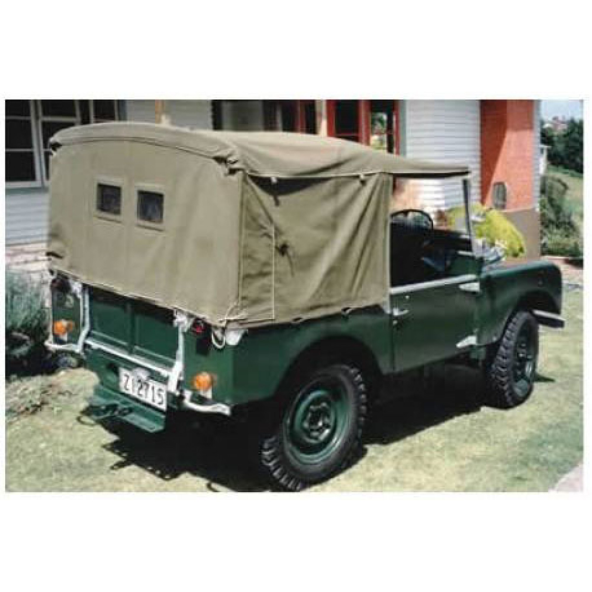 EXT274-2SAC - 80 Inch Full Hood Sand Canvas with Twin Rigid Perspex Rear Windows for Flat Hood Sticks.