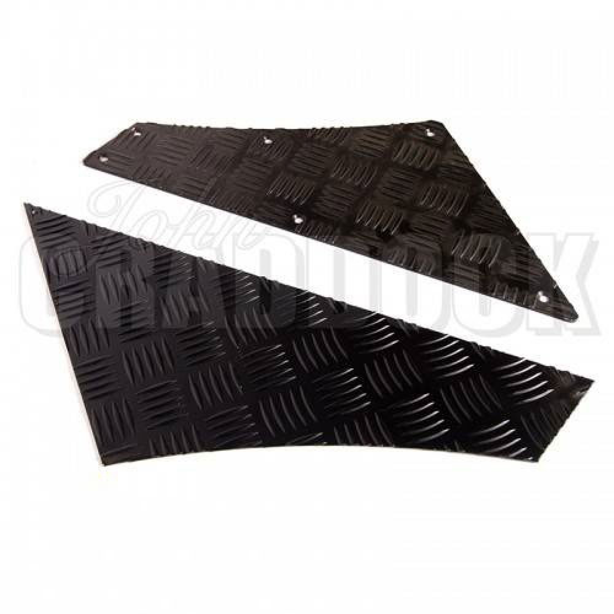 RQKIT01-110/B - Chequer Plate Kit 3mm Rear Quadrants in Black Rear Of Side Door 110 S/Wagon Per Pair with Fittings
