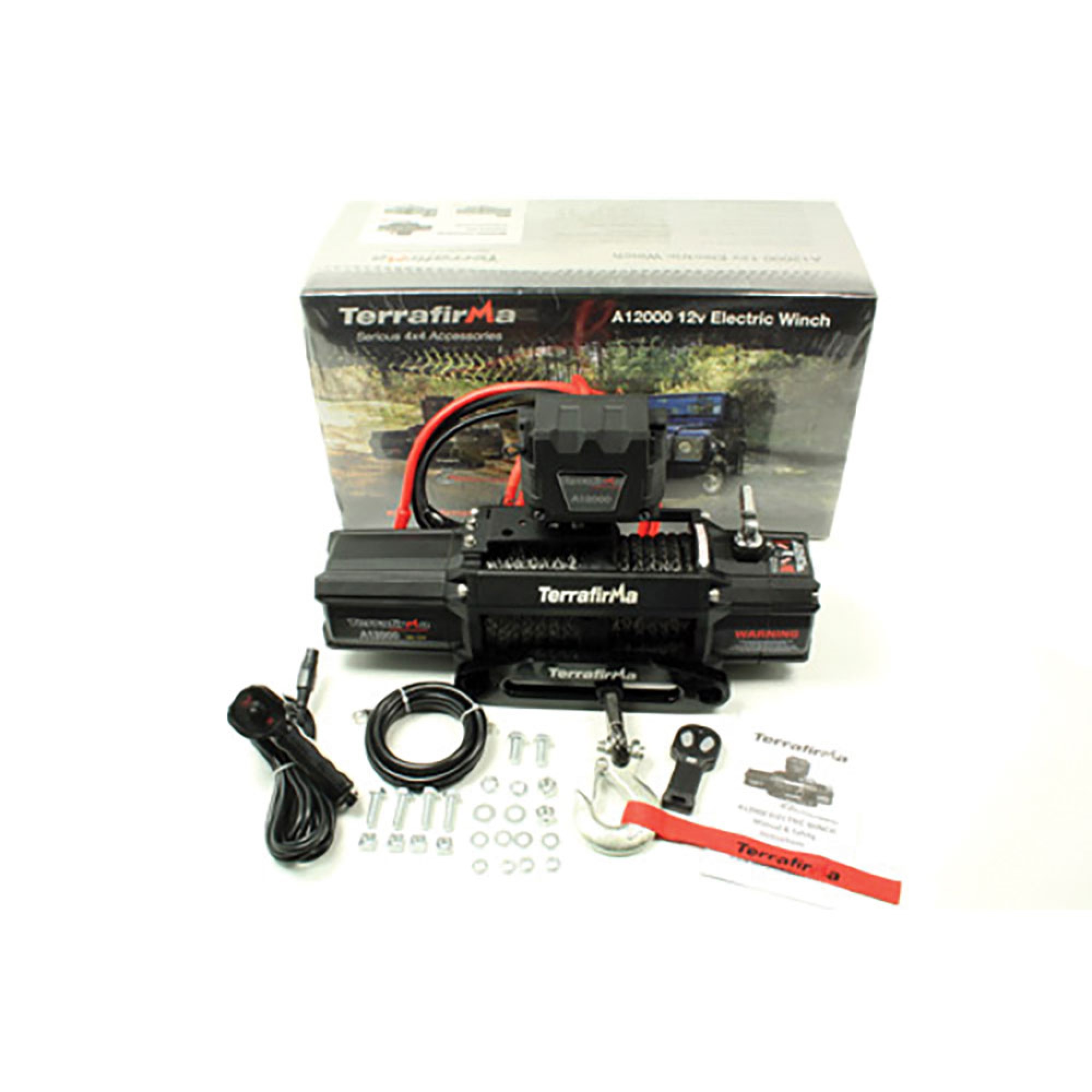 Terrafirma A12000 Winch Synthetic Rope Wireless and Cable Remote