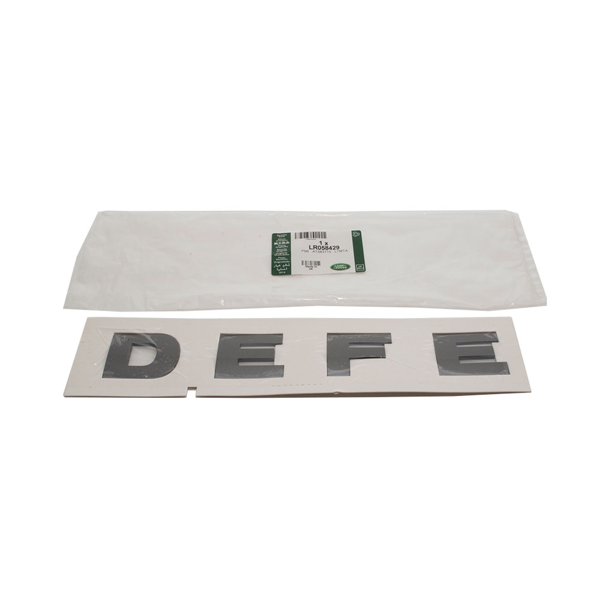 LR058429 - Bonnet Decal D E F E Brunel Grey