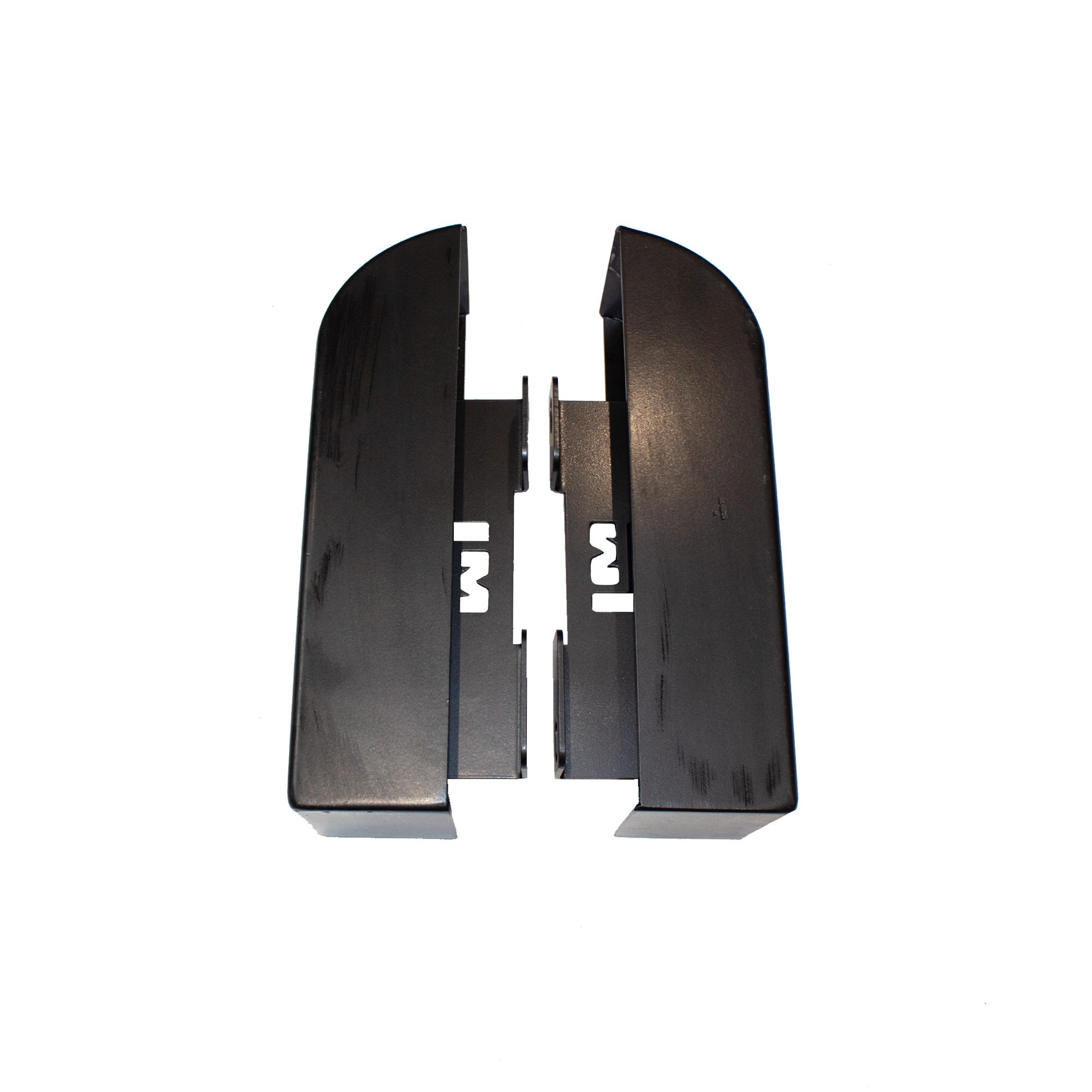 LM044 - Rear Bumpers Pair Black Powder Coated Over Zinc (Front Bumper Style)