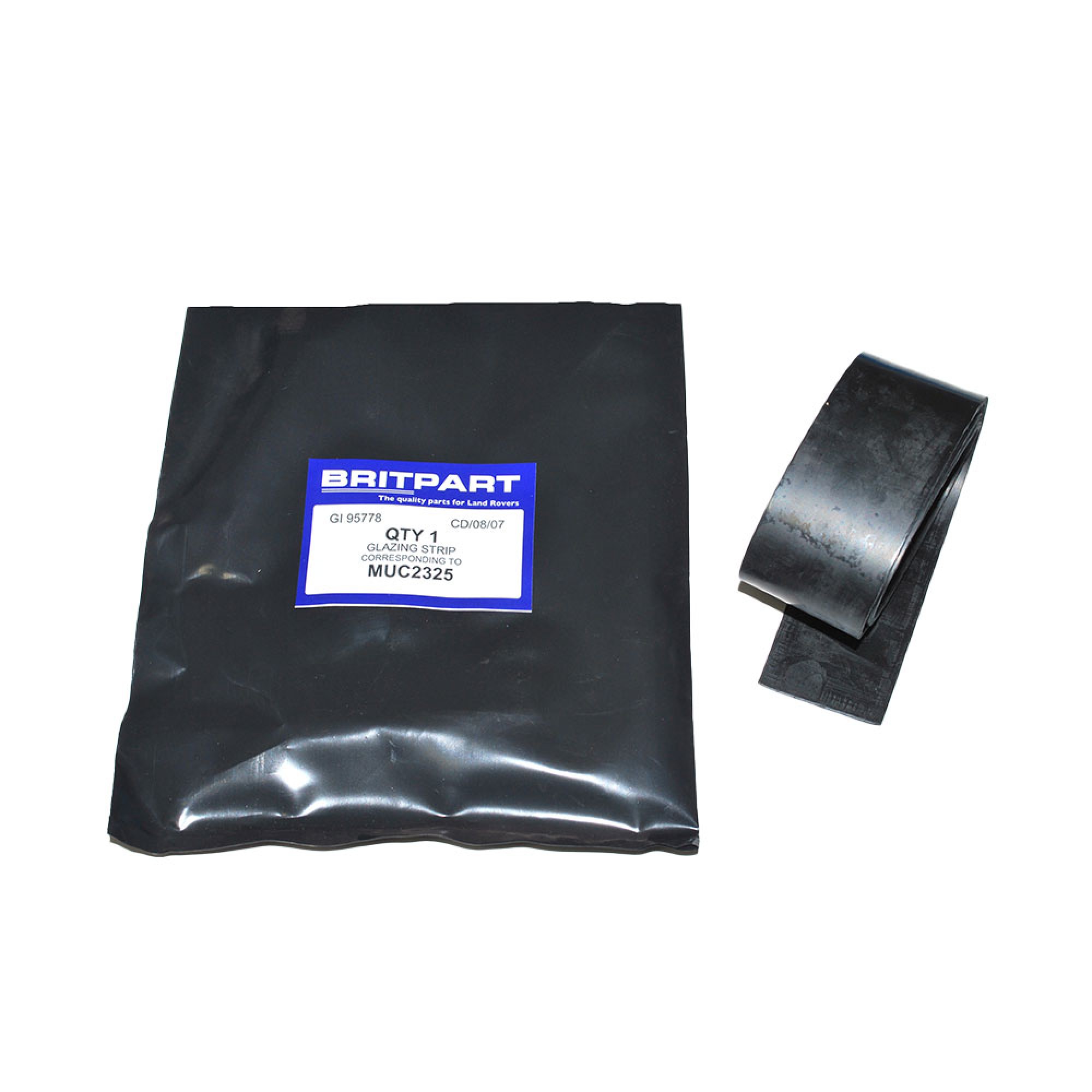 MUC2325 - Glazing Strip Front Door Drop Glass Discovery upto 1994 and Range Rover Classic with 5mm Glass