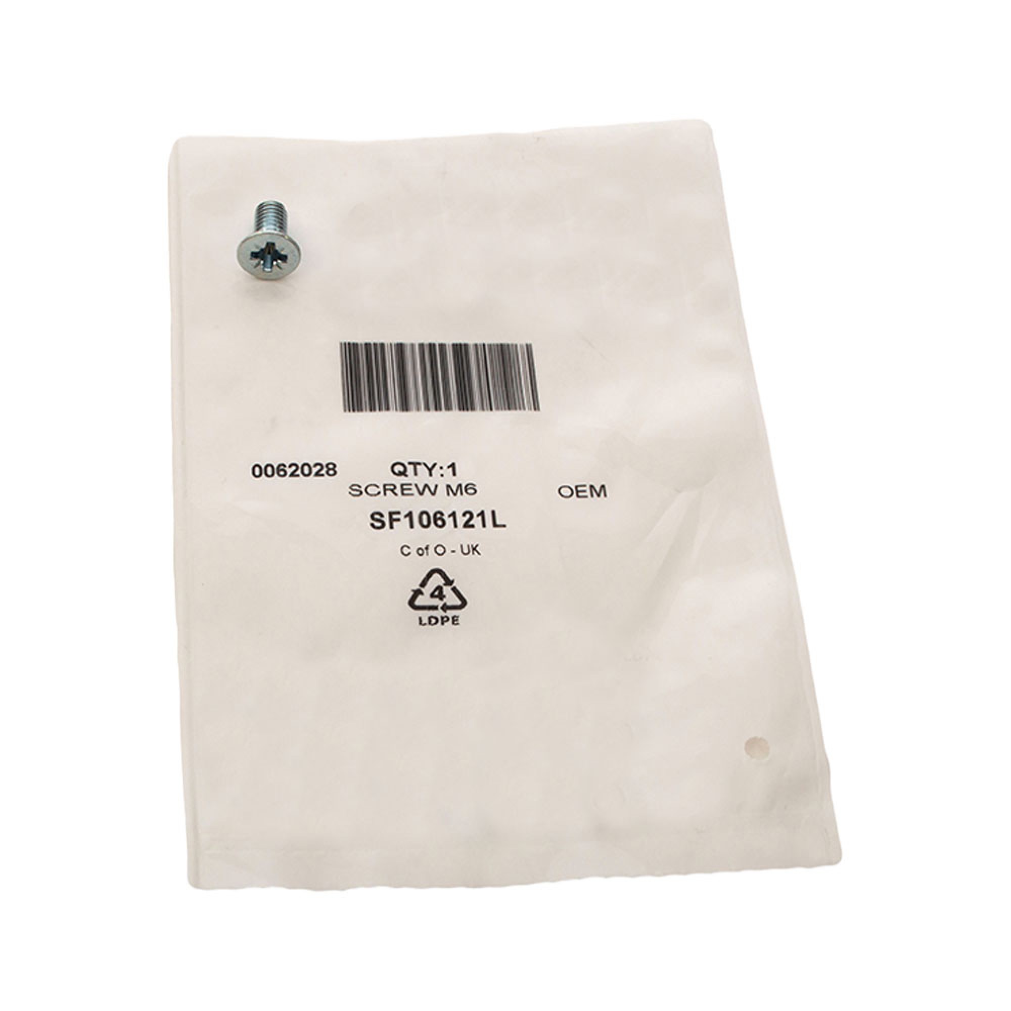 SF106121L - Screw Countersunk 6mm x 12