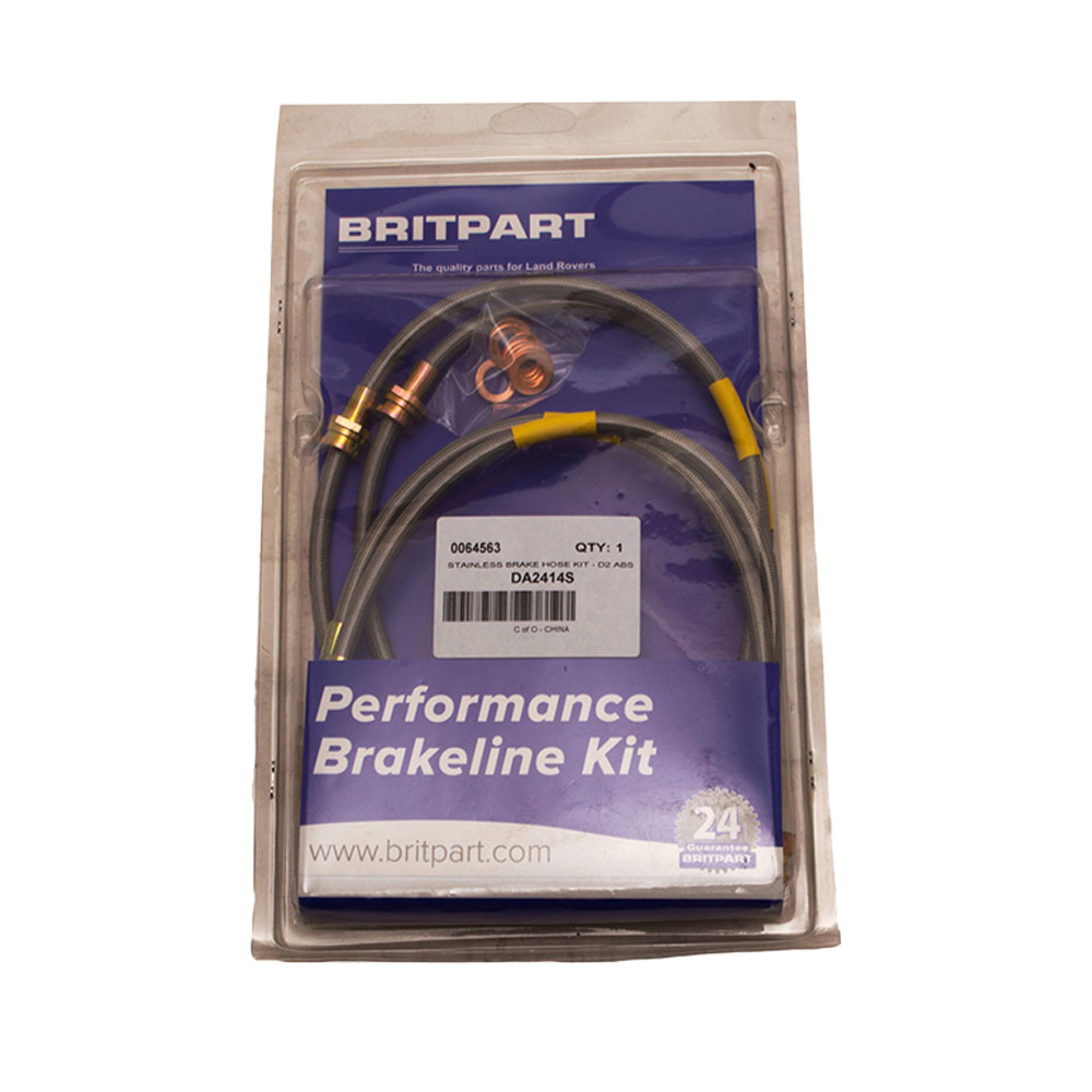 DA2414S - Stainless Flexi Brake Hose Kit Standard Length for Discovery 2