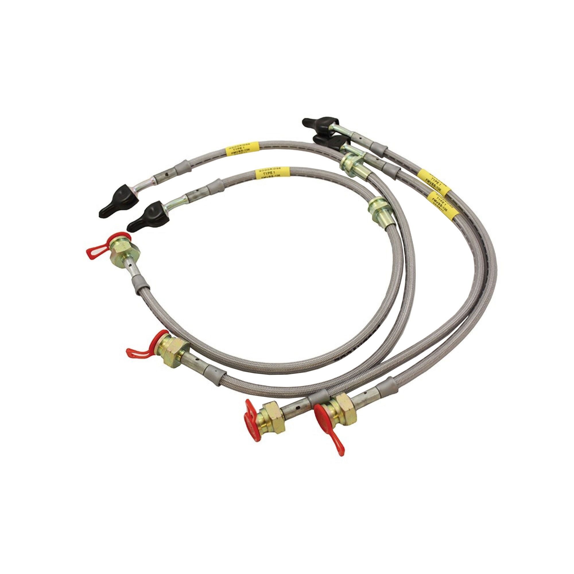 BA218 - Braided S/Steel Brake Hose Set for Discovery 2 Comprises 4 Hoses