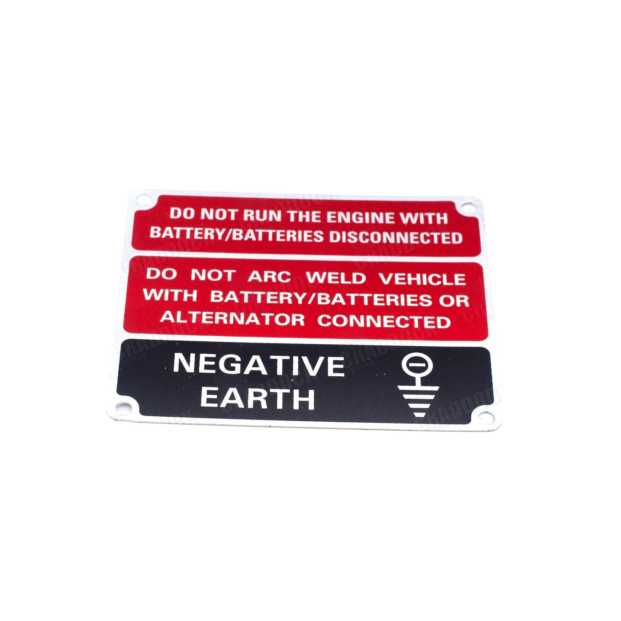 396116 - Warning Plate Disconnect Battery 101 F/Control and Series 3