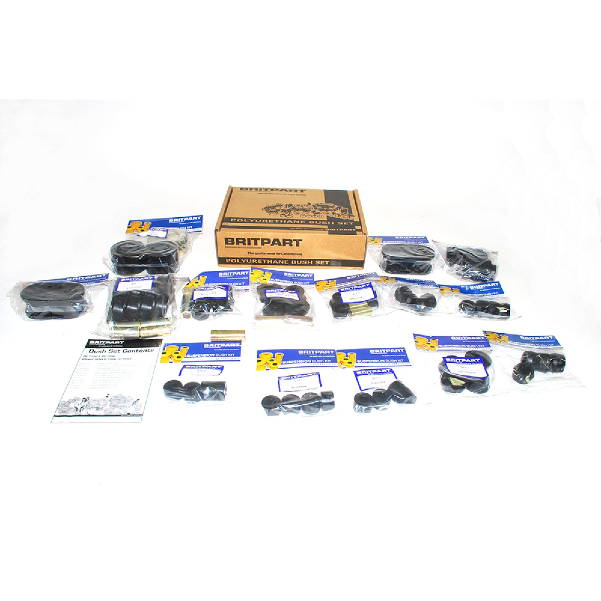 DC7106 - Britpart Black Polyurethane Bush Kit Range Rover Classic DISCO1 90/110 1994 Onwards