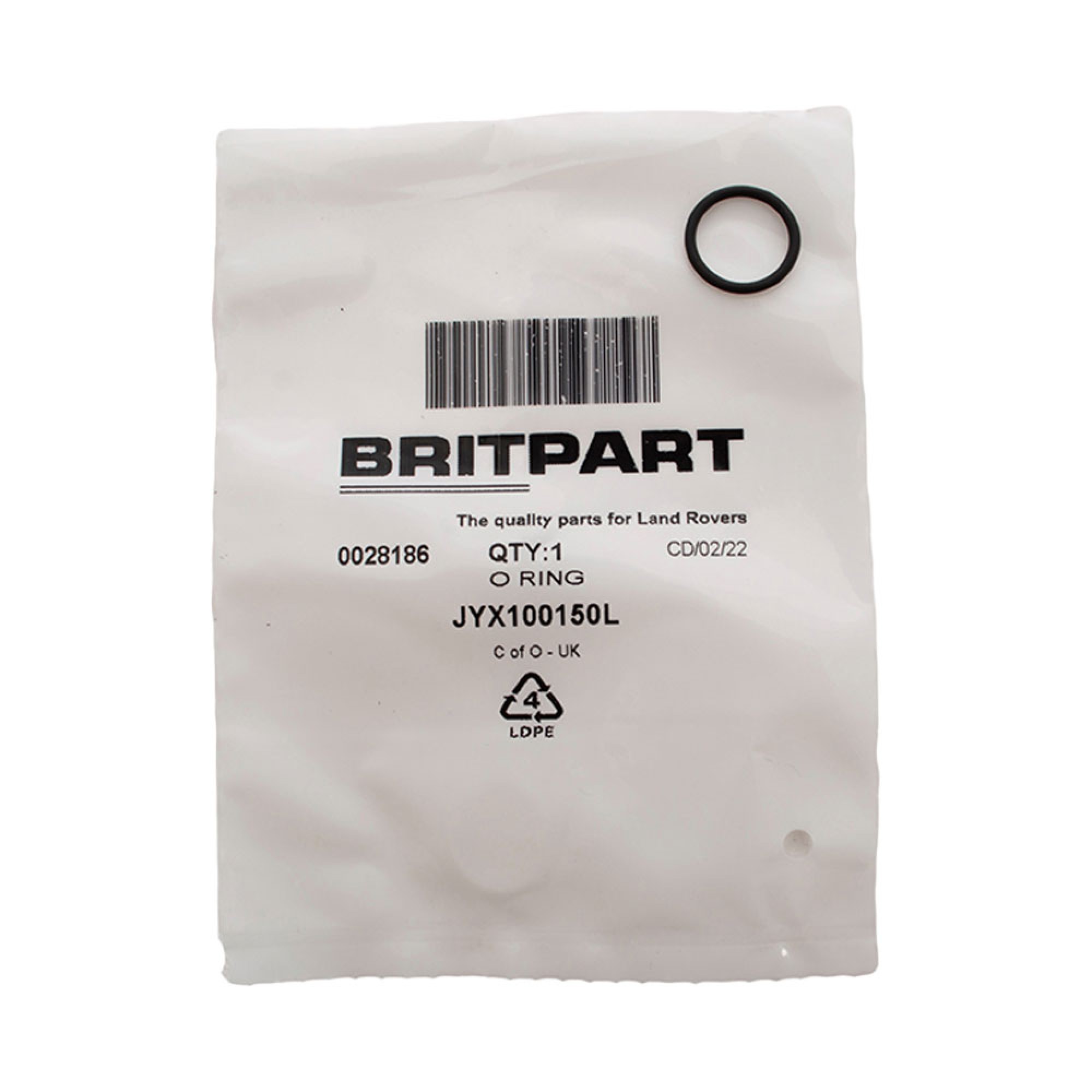 JYX100150L - Genuine O Ring Large Air Suction on Heater