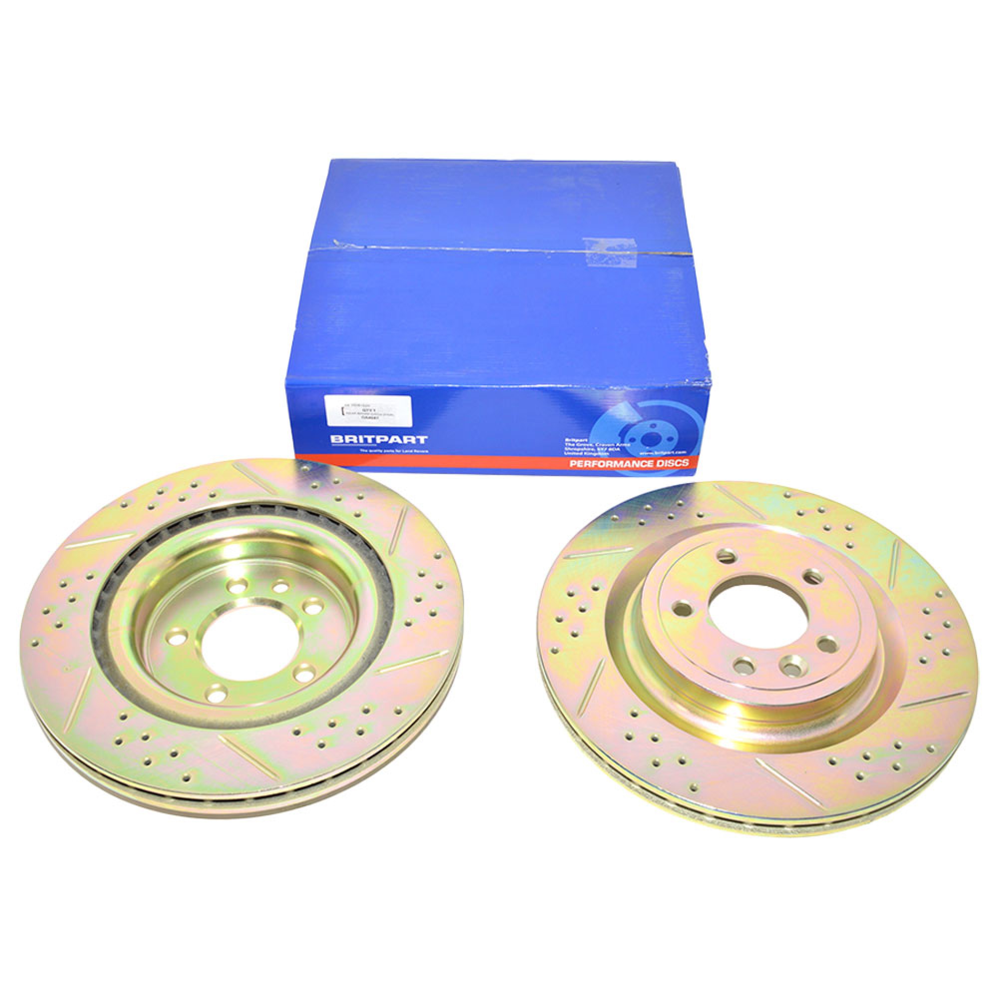 DA4687 - R/RL405 and Sport 2014 on Rear Brake Discs Pair Drilled Grooved Vented