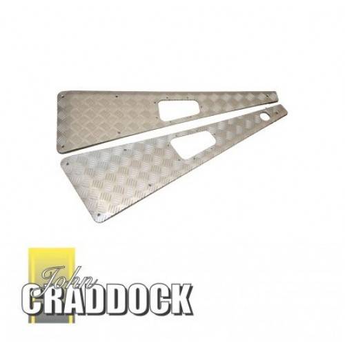 WTKIT01-LAH/A - Defender Silver Anodised Wing Tops Pair with Left-hand Aerial Hole 1983-2007