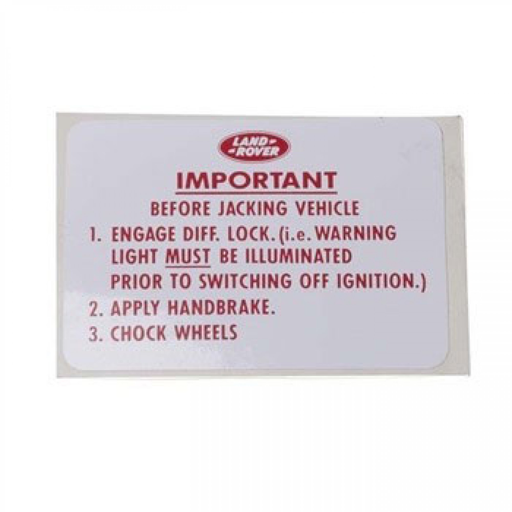 BTR172 - Genuine Jack Information Label