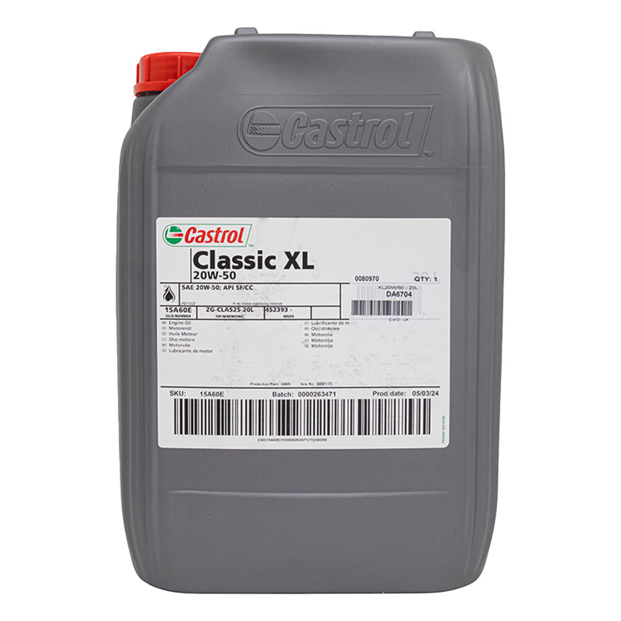 Castrol XL20W/50 - 20L - DA6704