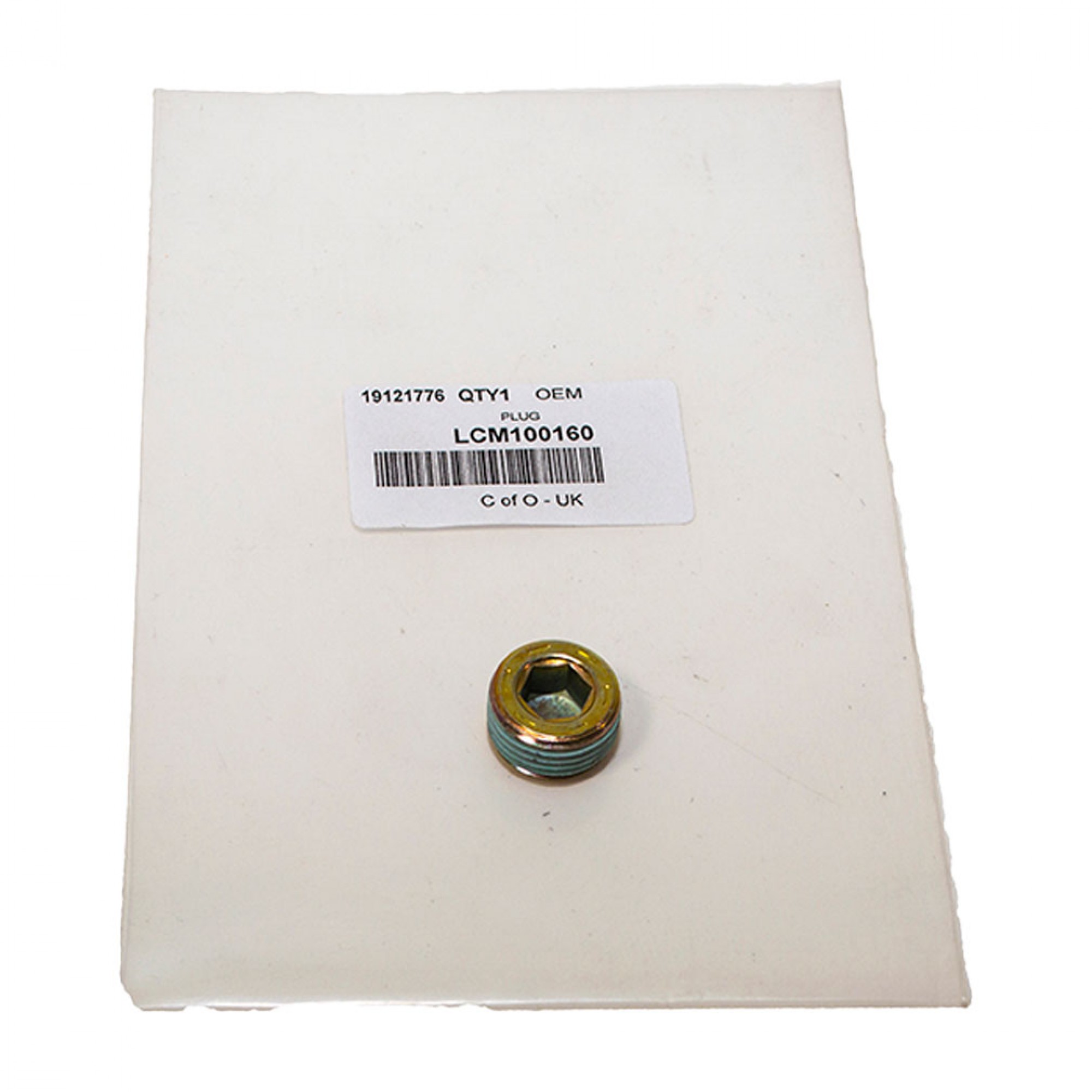 LCM100160 - Plug - Oil Gallery