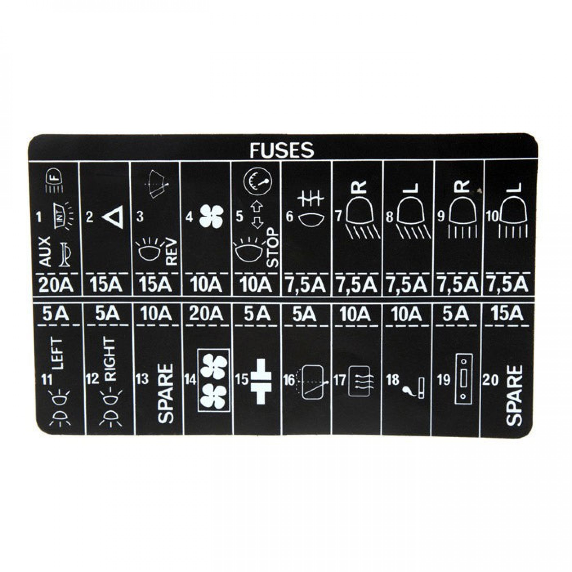 PRC9902 - Decal Fuse Label (HA705857 to LA939975)