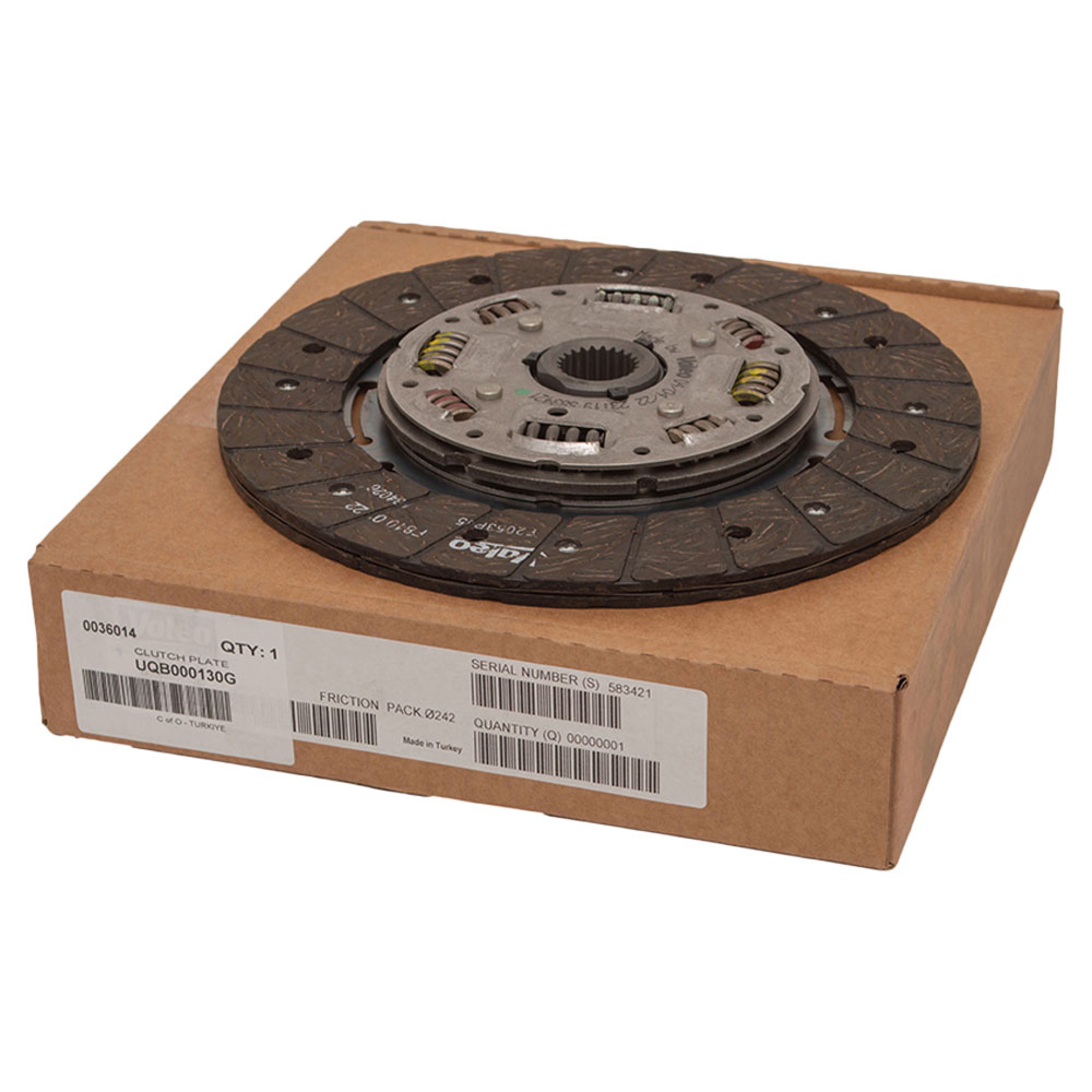 UQB000130G - Valeo Clutch Plate Heavy Duty 200/300TDI 130 242mm